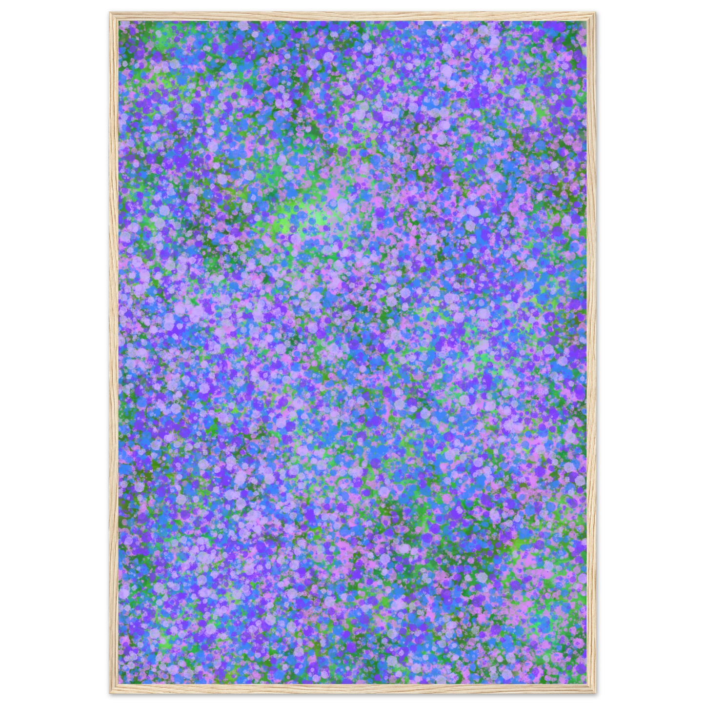 Abstract lavender fields vibrant impressionist art print by anya trut choose your size frame art print in a Black frame size A1 (59.4 x 84.1  cm) affordable wall art by Art Aunty NZ