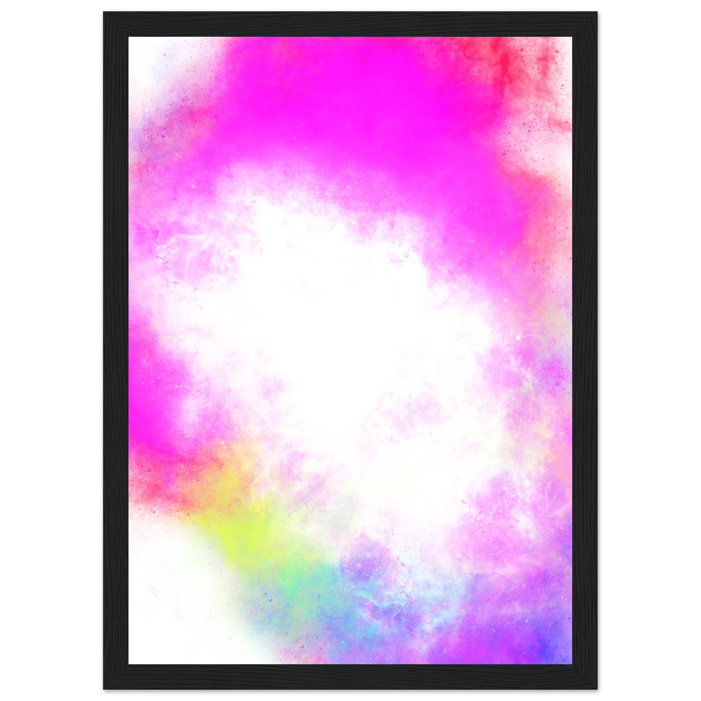 Big bang 1 art print in a Black frame size A1 (59.4 x 84.1  cm) affordable wall art by Art Aunty NZ
