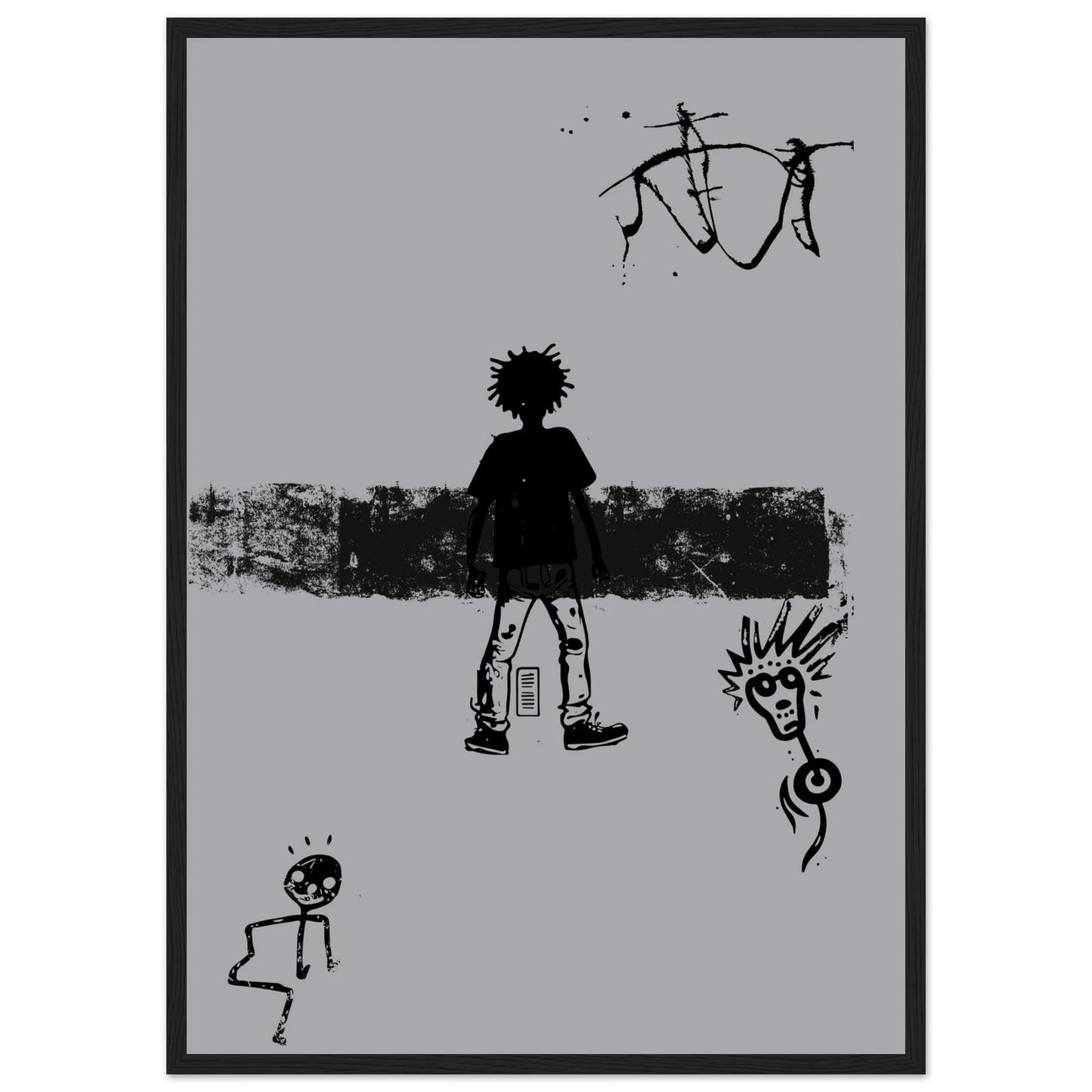 Streamz art print in a White frame size A2 (42 x 59.4  cm) affordable wall art by Art Aunty NZ