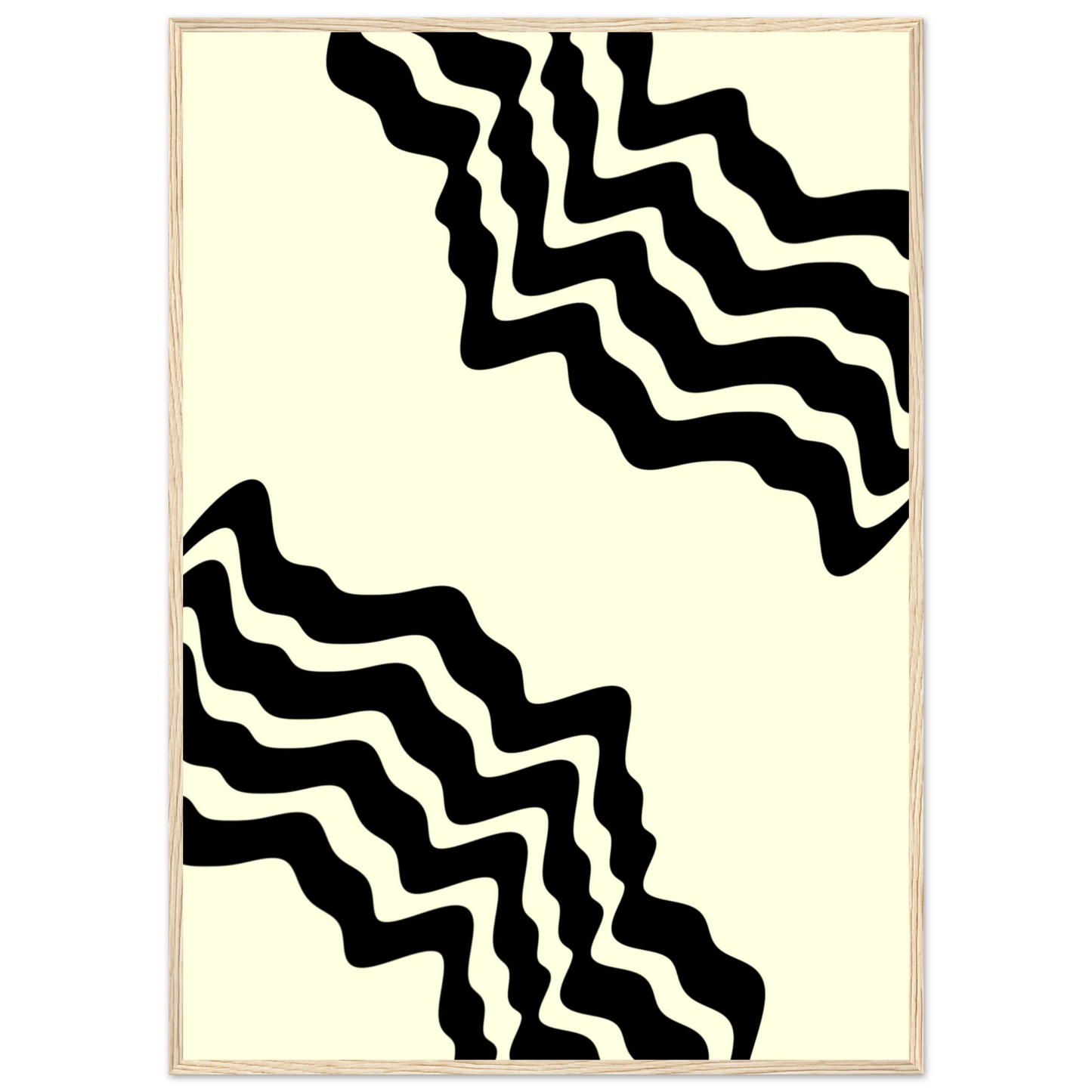 Straight line art print in a Wood frame size A2 (42 x 59.4  cm) affordable wall art by Art Aunty NZ