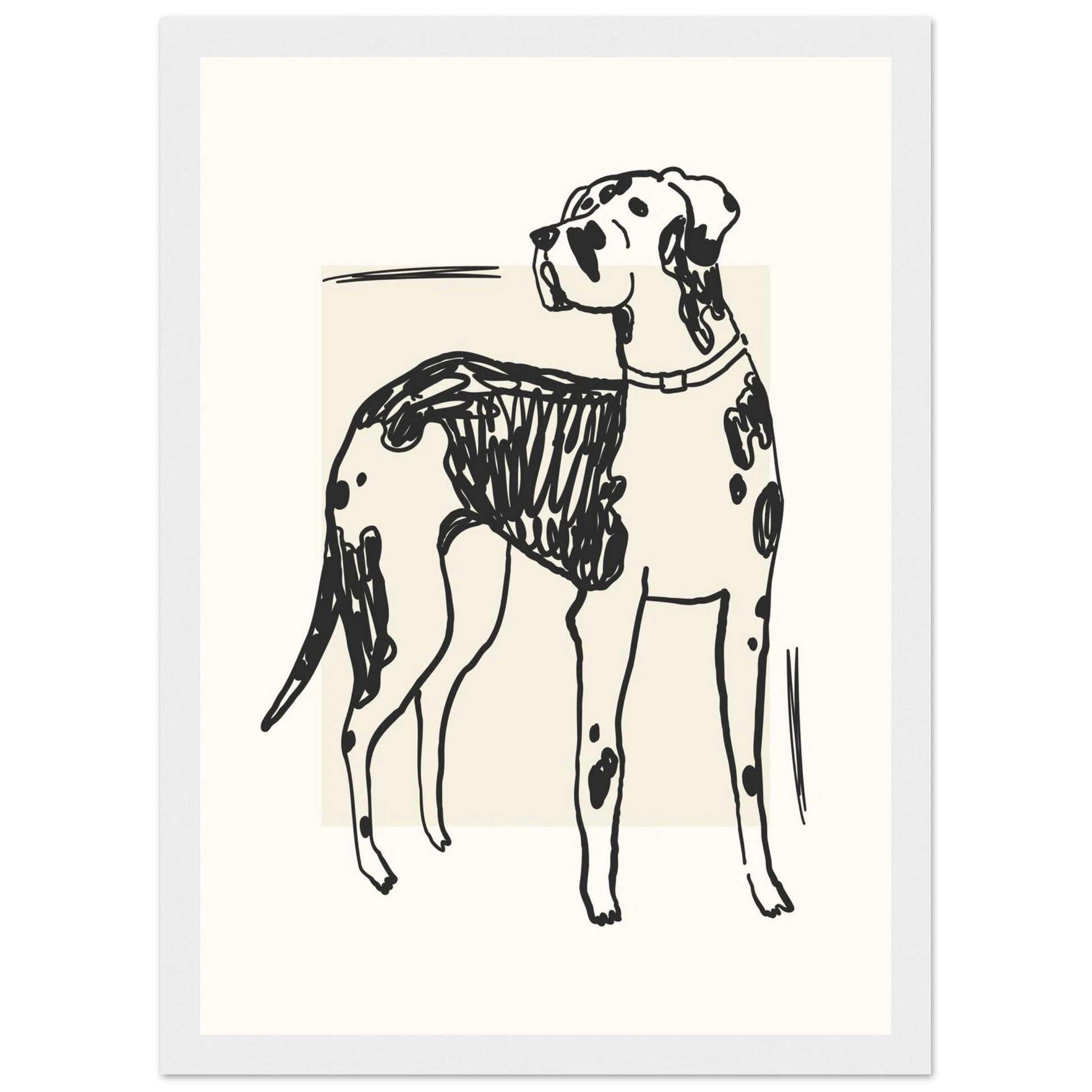 Mans best friend art print in a Wood frame size A2 (42 x 59.4  cm) affordable wall art by Art Aunty NZ