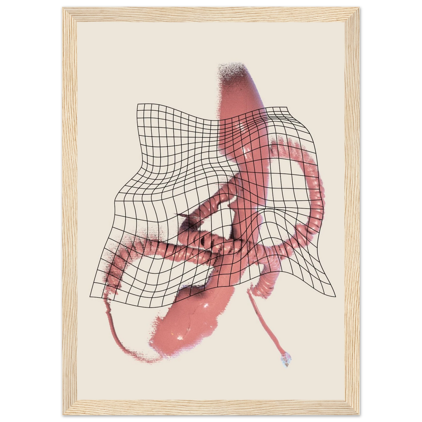 Betty calling art print in a Wood frame size A1 (59.4 x 84.1  cm) affordable wall art by Art Aunty NZ