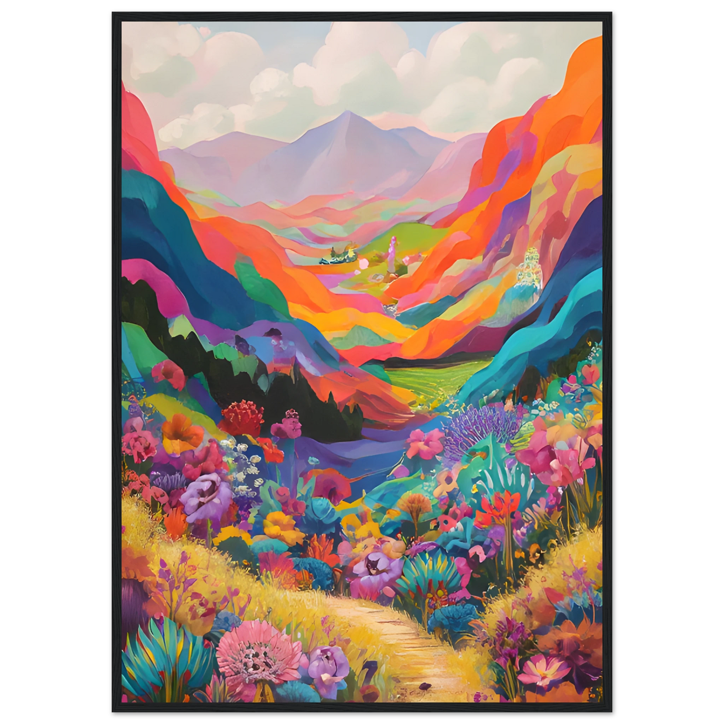 4pm vibrant martini glass art print by anya trut minimalist elegance for modern spaces art print in a Wood frame size 21x29.7 cm / 8x12" affordable wall art by Art Aunty NZ