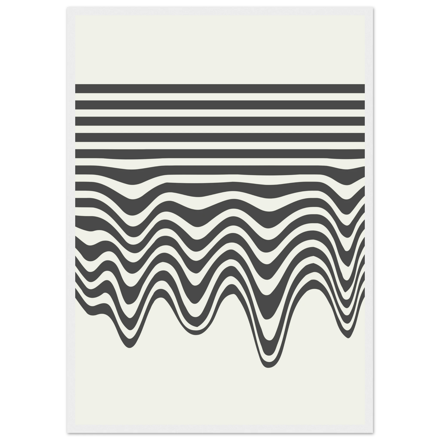 Abstract wave flow art print modern minimalist wall decor by anya trut choose your size frame art print in a Wood frame size A2 (42 x 59.4  cm) affordable wall art by Art Aunty NZ