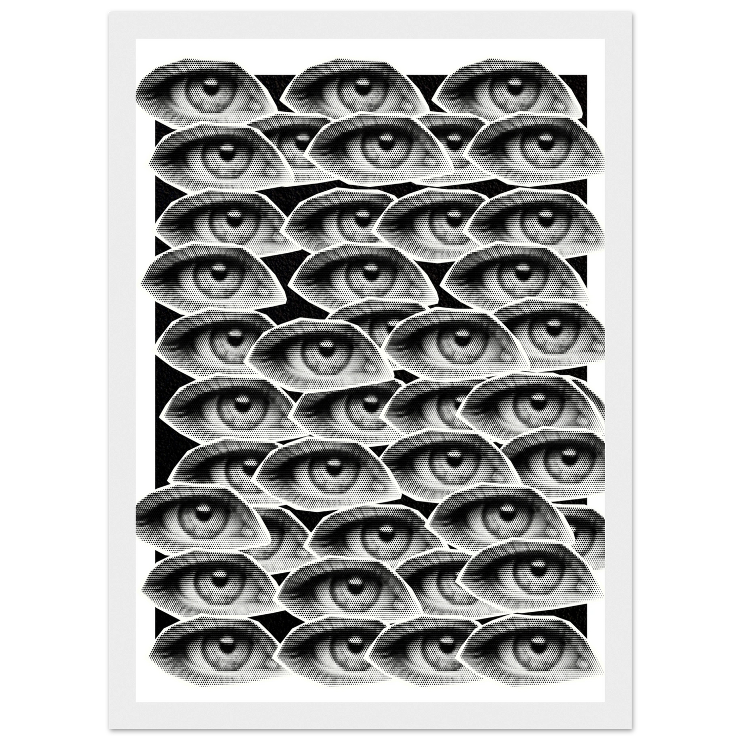 Hypnotic gaze a visionary eye patterned framed poster choose your size frame art print in a Wood frame size A1 (59.4 x 84.1  cm) affordable wall art by Art Aunty NZ