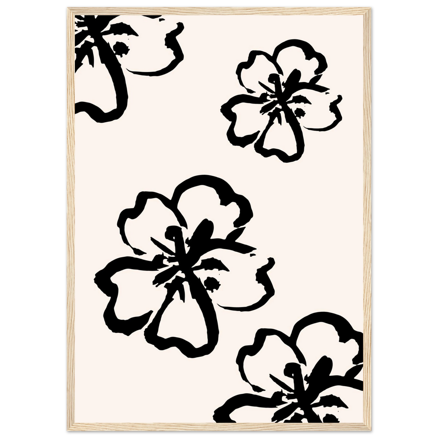 Spring art print in a Wood frame size A2 (42 x 59.4  cm) affordable wall art by Art Aunty NZ