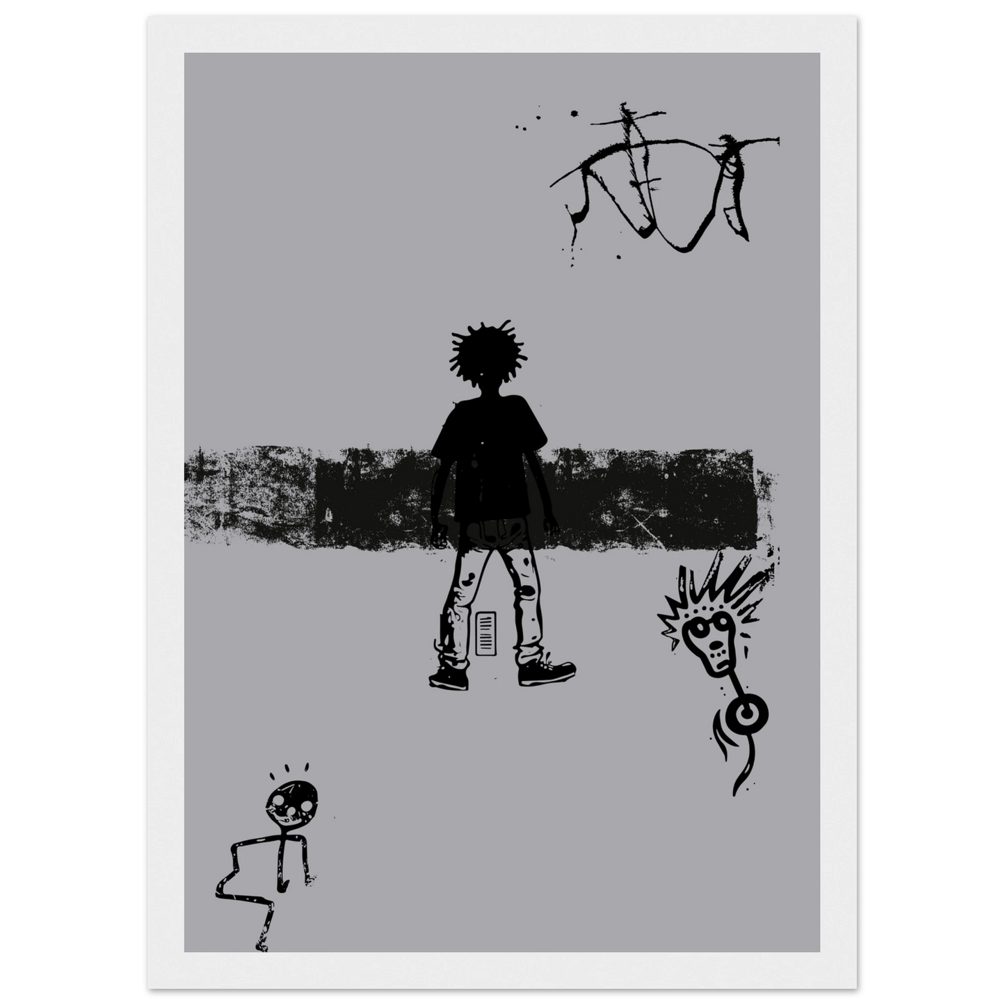 Streamz art print in a White frame size A1 (59.4 x 84.1  cm) affordable wall art by Art Aunty NZ