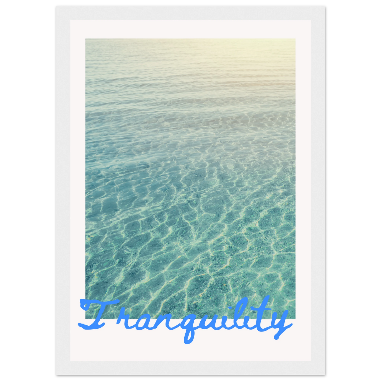 Tranquility framed serene water reflection art print by anya trut in your choice of size and frame finish art print in a Wood frame size A1 (59.4 x 84.1  cm) affordable wall art by Art Aunty NZ