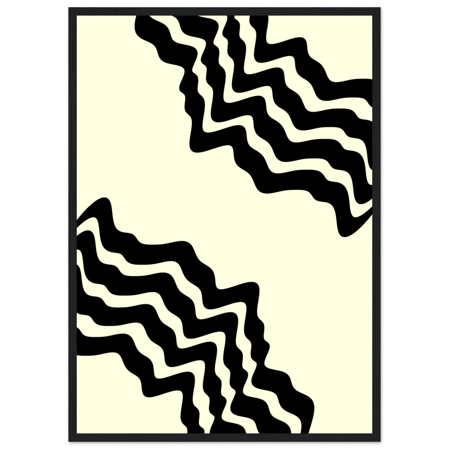 Straight line art print in a Wood frame size A1 (59.4 x 84.1  cm) affordable wall art by Art Aunty NZ