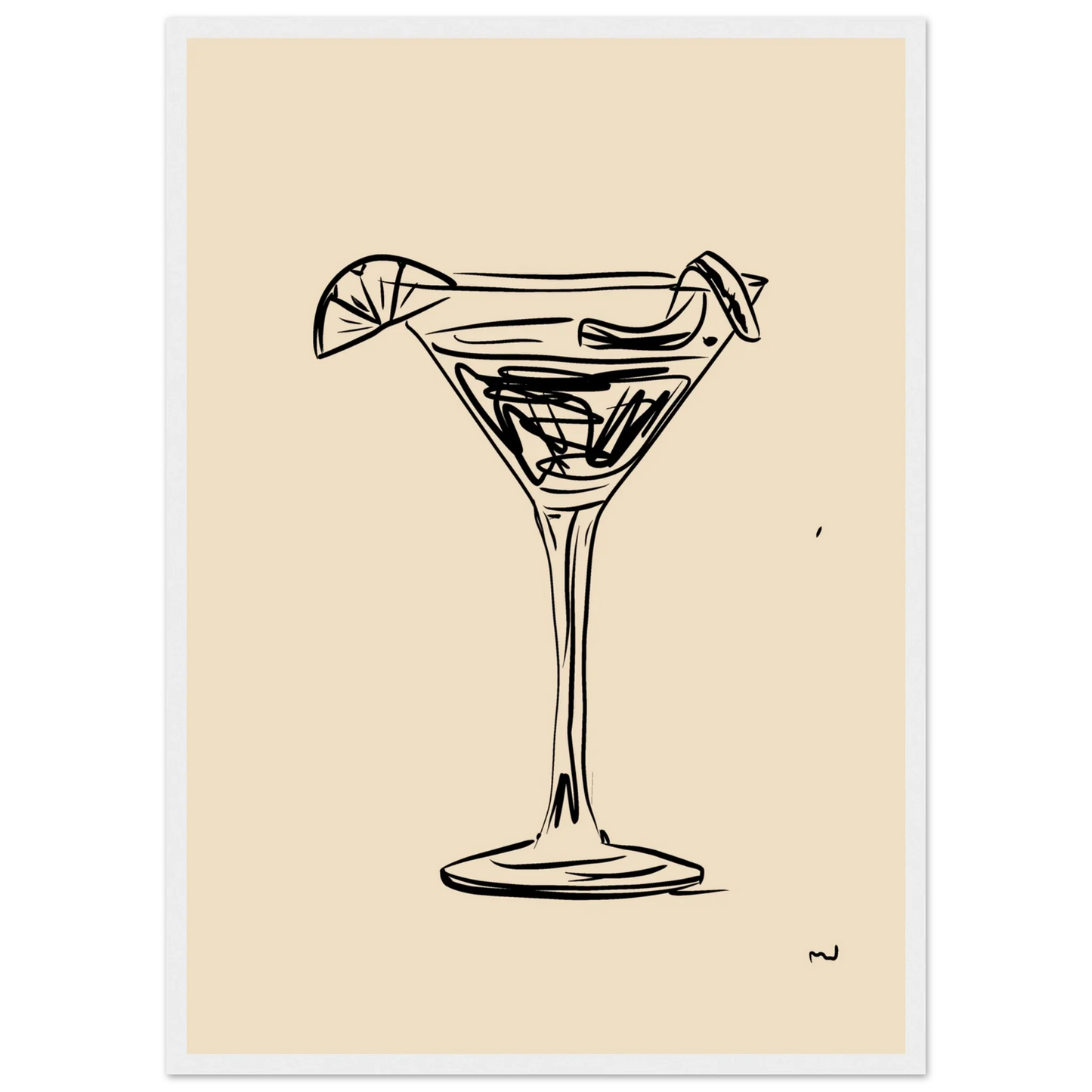 4:00 PM art print in a White frame size A1 (59.4 x 84.1  cm) affordable wall art by Art Aunty NZ