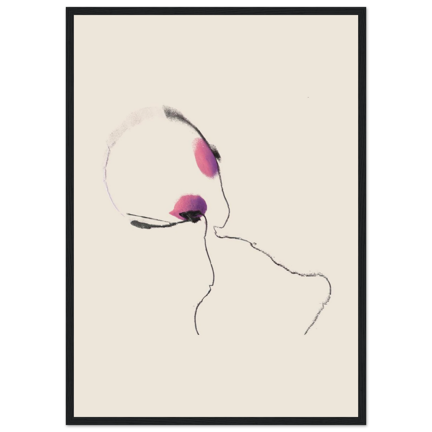 Bliss in the 00s art print in a Wood frame size 21x29.7 cm / 8x12" affordable wall art by Art Aunty NZ