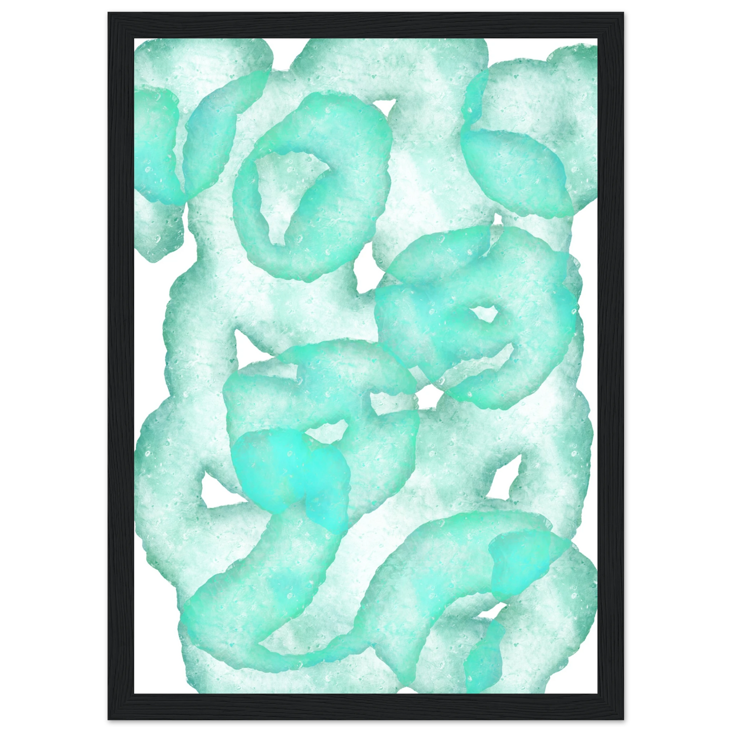 Glow worm art print in a Wood frame size 21x29.7 cm / 8x12" affordable wall art by Art Aunty NZ