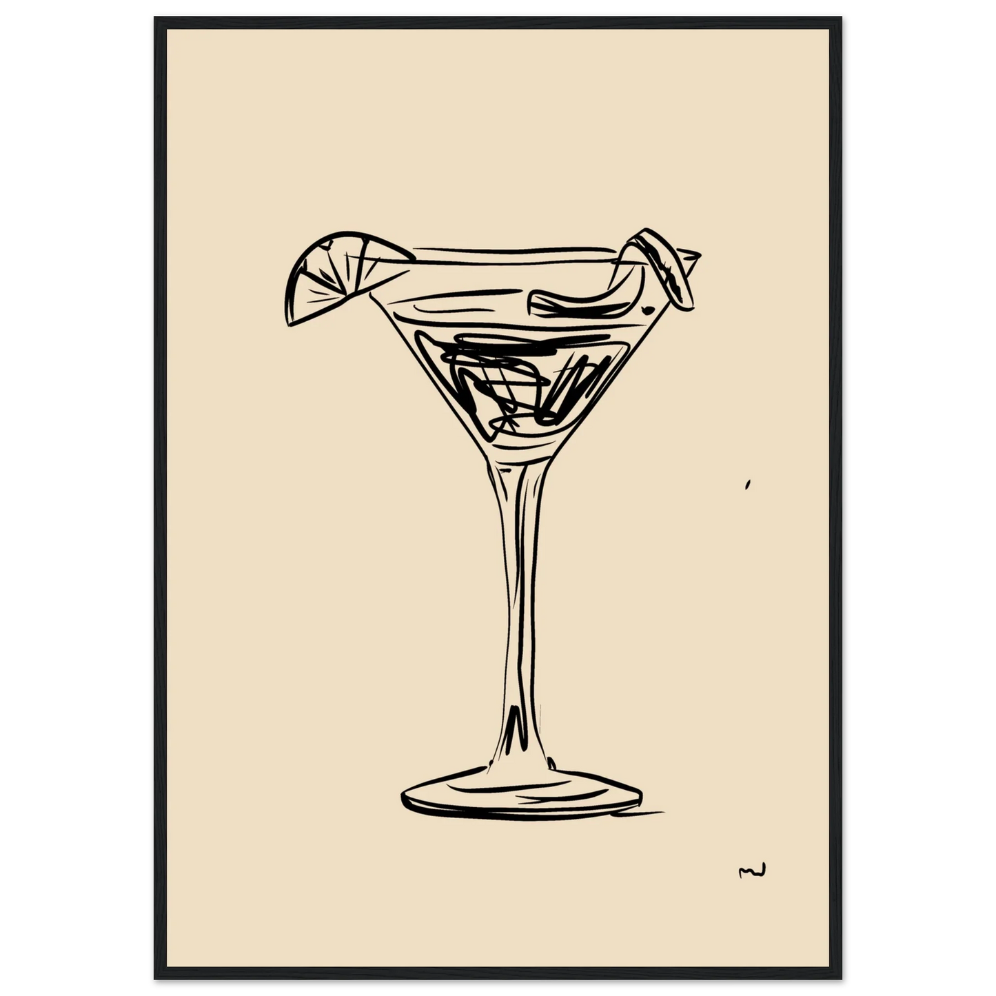 4:00 PM art print in a Black frame size A2 (42 x 59.4  cm) affordable wall art by Art Aunty NZ