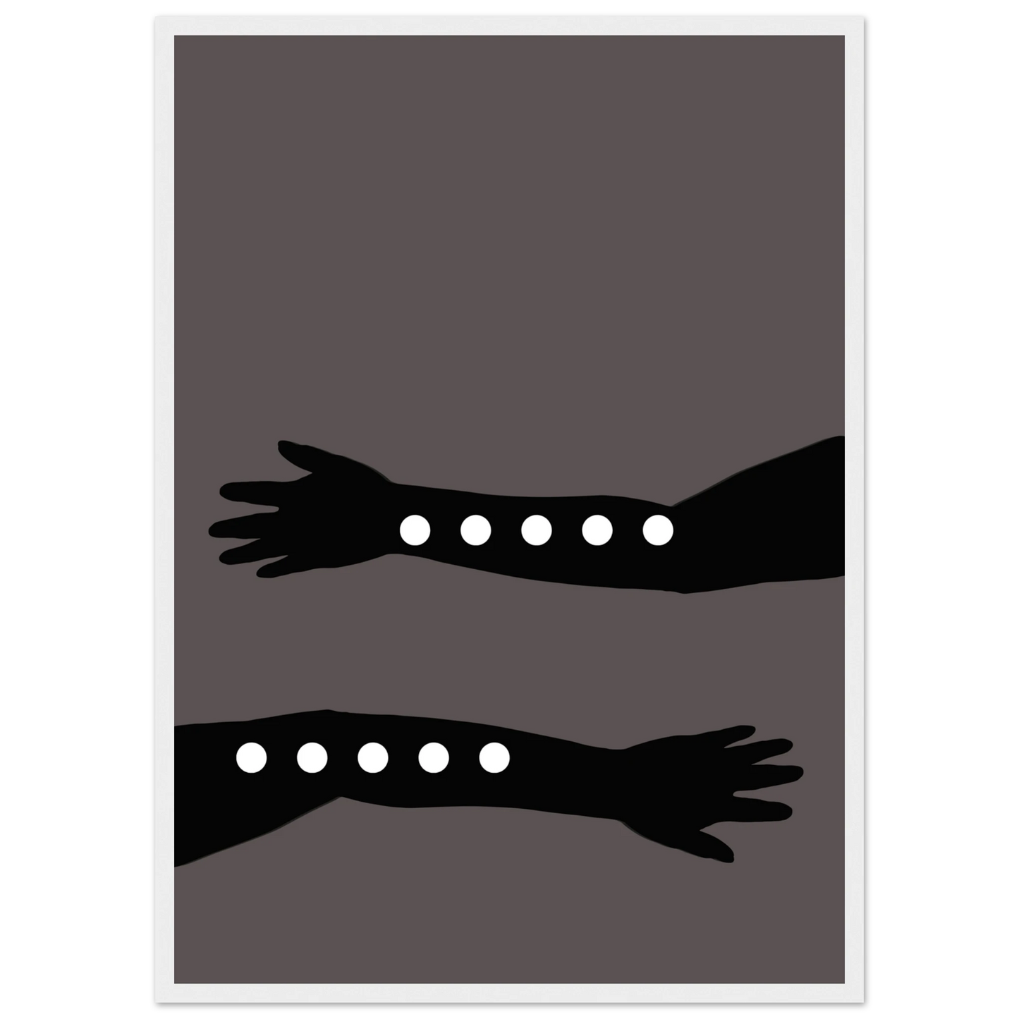 Abstract arms by anya trut striking minimalist wall art multiple sizes frame choices art print in a Wood frame size A2 (42 x 59.4  cm) affordable wall art by Art Aunty NZ