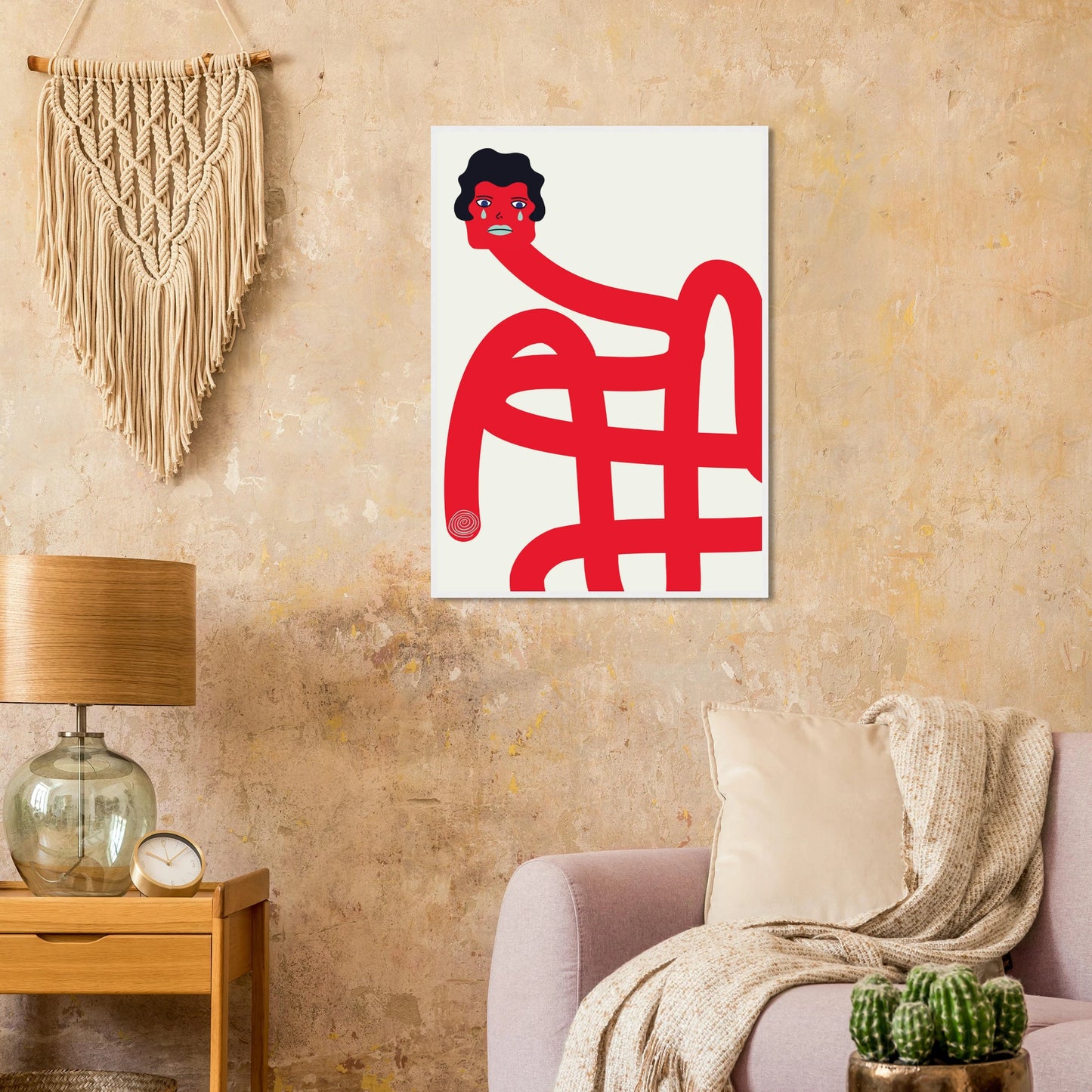 Crybaby framed art print by anya trut expressive abstract wall decor in your choice of size frame art print in a  size  affordable wall art by Art Aunty NZ