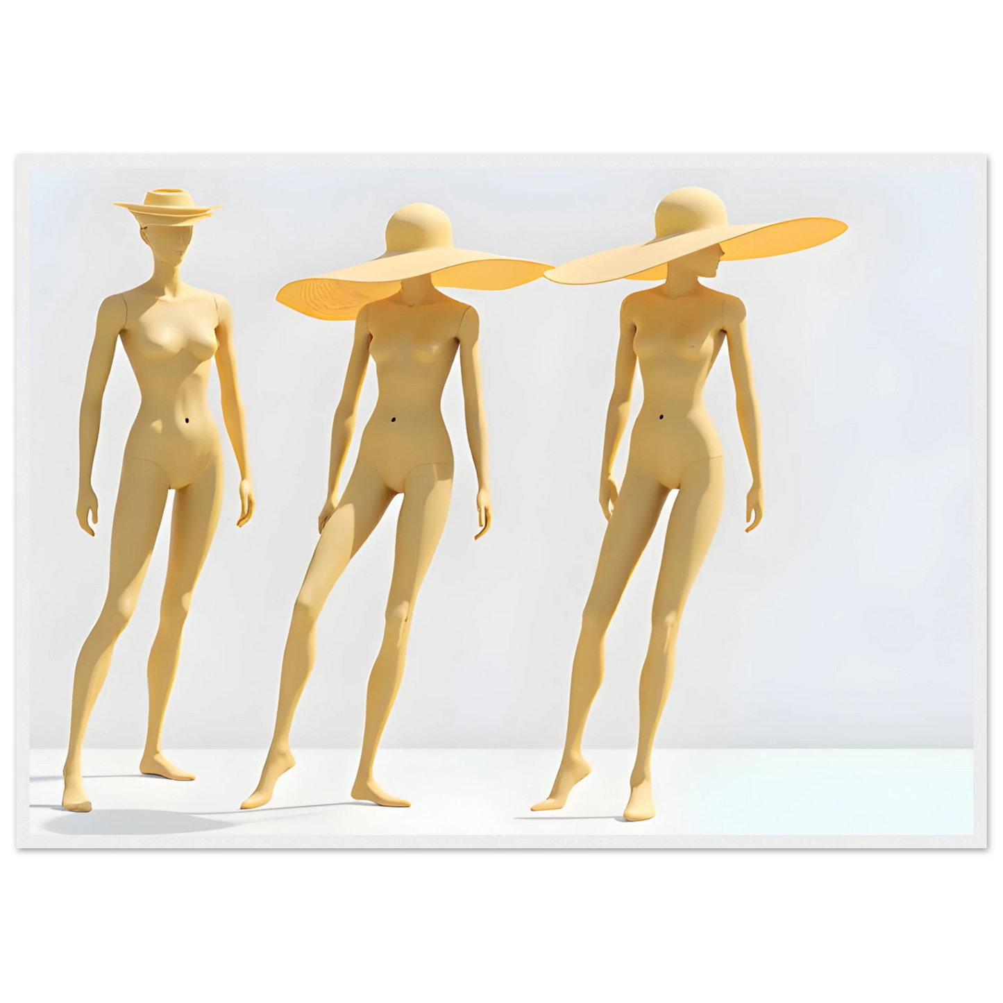 Trio art print in a White frame size 21x29.7 cm / 8x12" affordable wall art by Art Aunty NZ