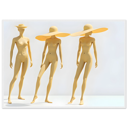 Trio art print in a White frame size 21x29.7 cm / 8x12" affordable wall art by Art Aunty NZ