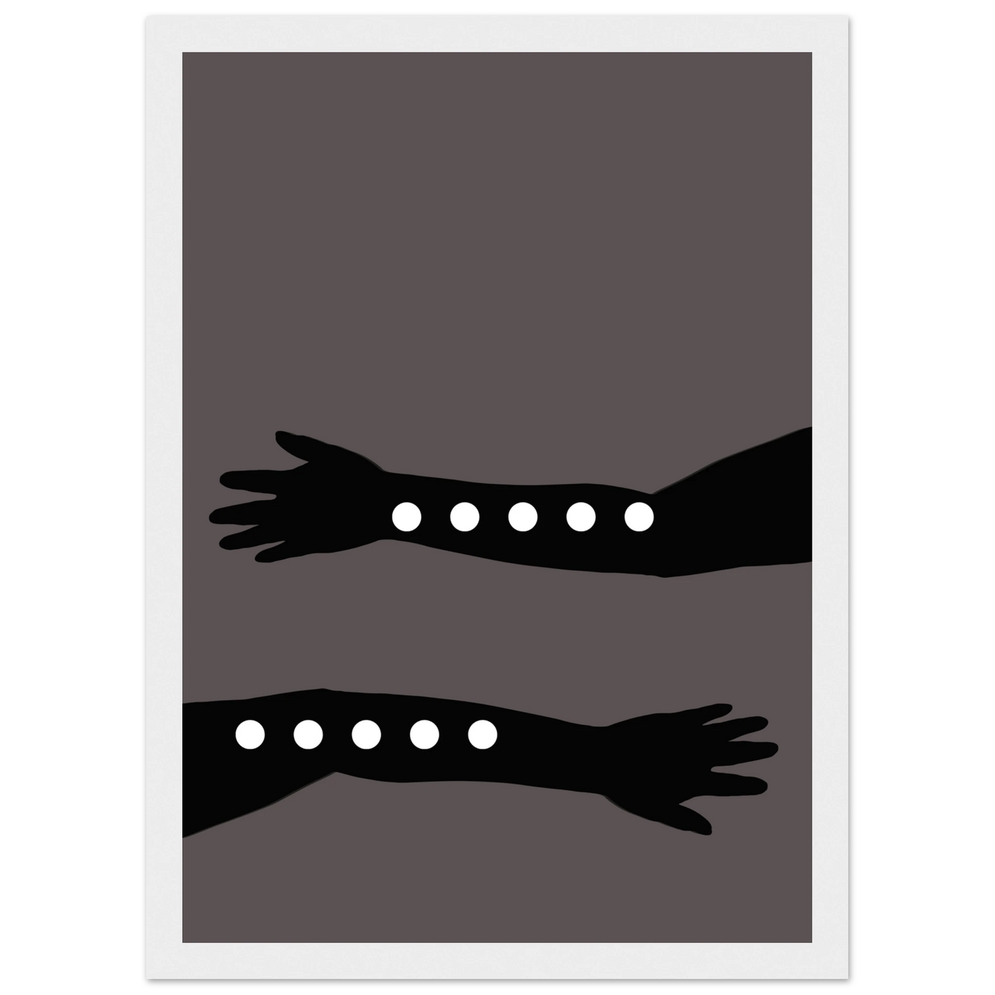 Abstract arms by anya trut striking minimalist wall art multiple sizes frame choices art print in a Wood frame size A1 (59.4 x 84.1  cm) affordable wall art by Art Aunty NZ