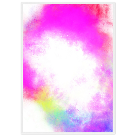 Big bang 1 art print in a White frame size 21x29.7 cm / 8x12" affordable wall art by Art Aunty NZ