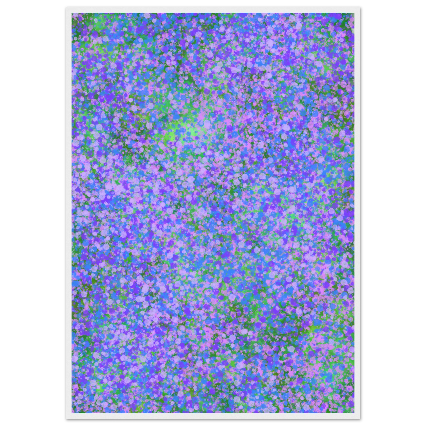 Abstract lavender fields vibrant impressionist art print by anya trut choose your size frame art print in a White frame size 21x29.7 cm / 8x12" affordable wall art by Art Aunty NZ