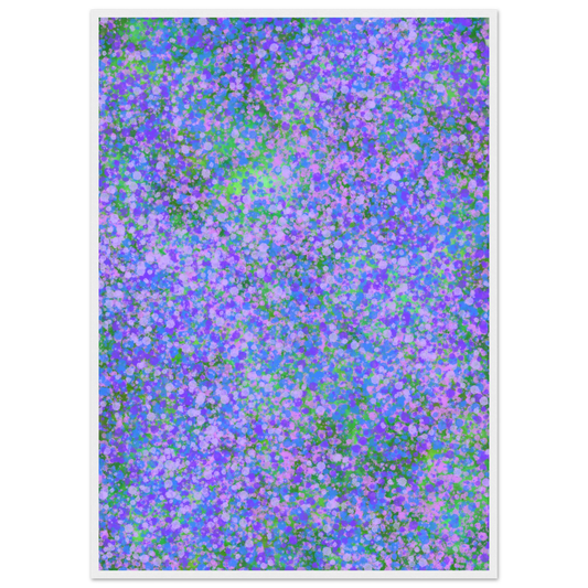 Abstract lavender fields vibrant impressionist art print by anya trut choose your size frame art print in a White frame size 21x29.7 cm / 8x12" affordable wall art by Art Aunty NZ