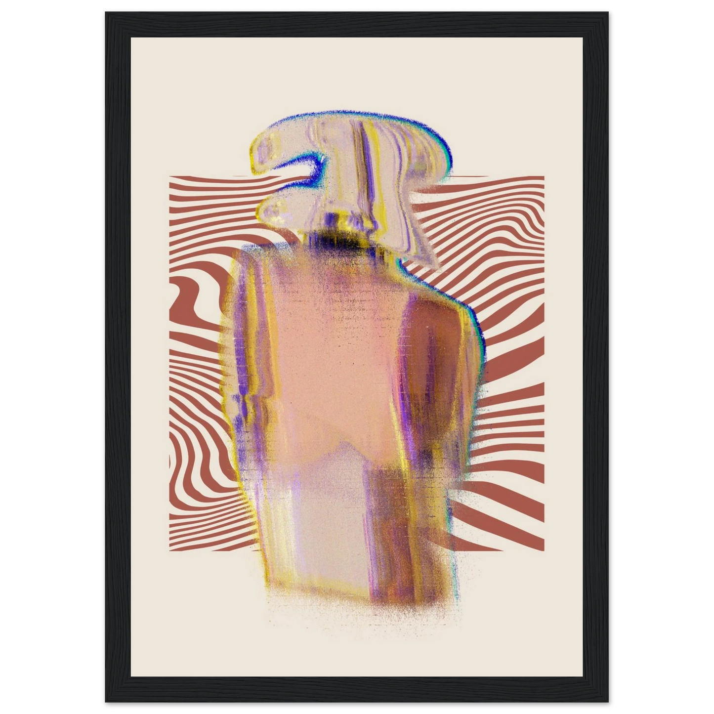 Halt art print in a Wood frame size A2 (42 x 59.4  cm) affordable wall art by Art Aunty NZ