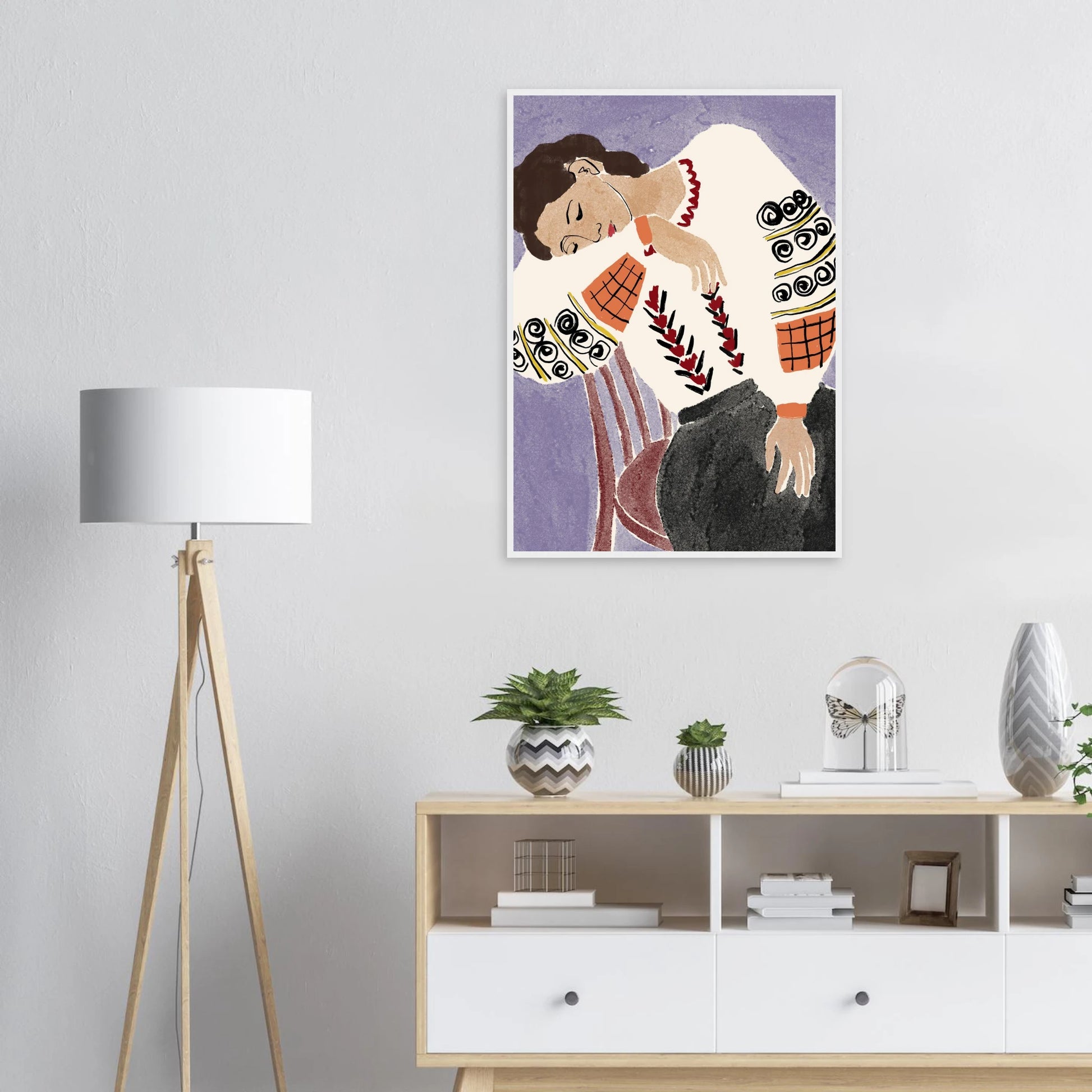 Romanian folk dreams print ioana horvat art poster in three sizes with custom frame options art print in a  size  affordable wall art by Art Aunty NZ