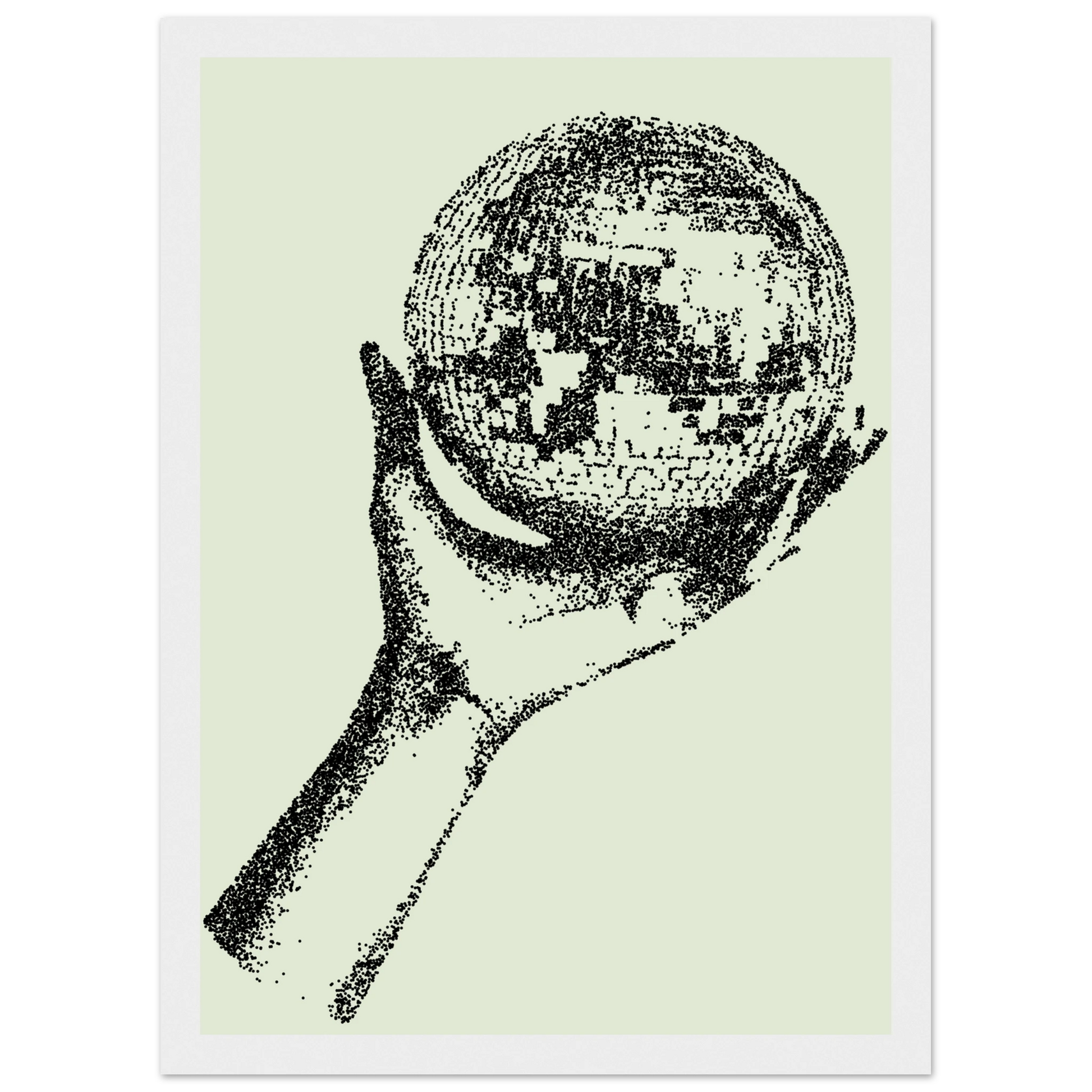 Digital disco ball hand global vision framed poster choose your size frame art print in a Wood frame size A1 (59.4 x 84.1  cm) affordable wall art by Art Aunty NZ