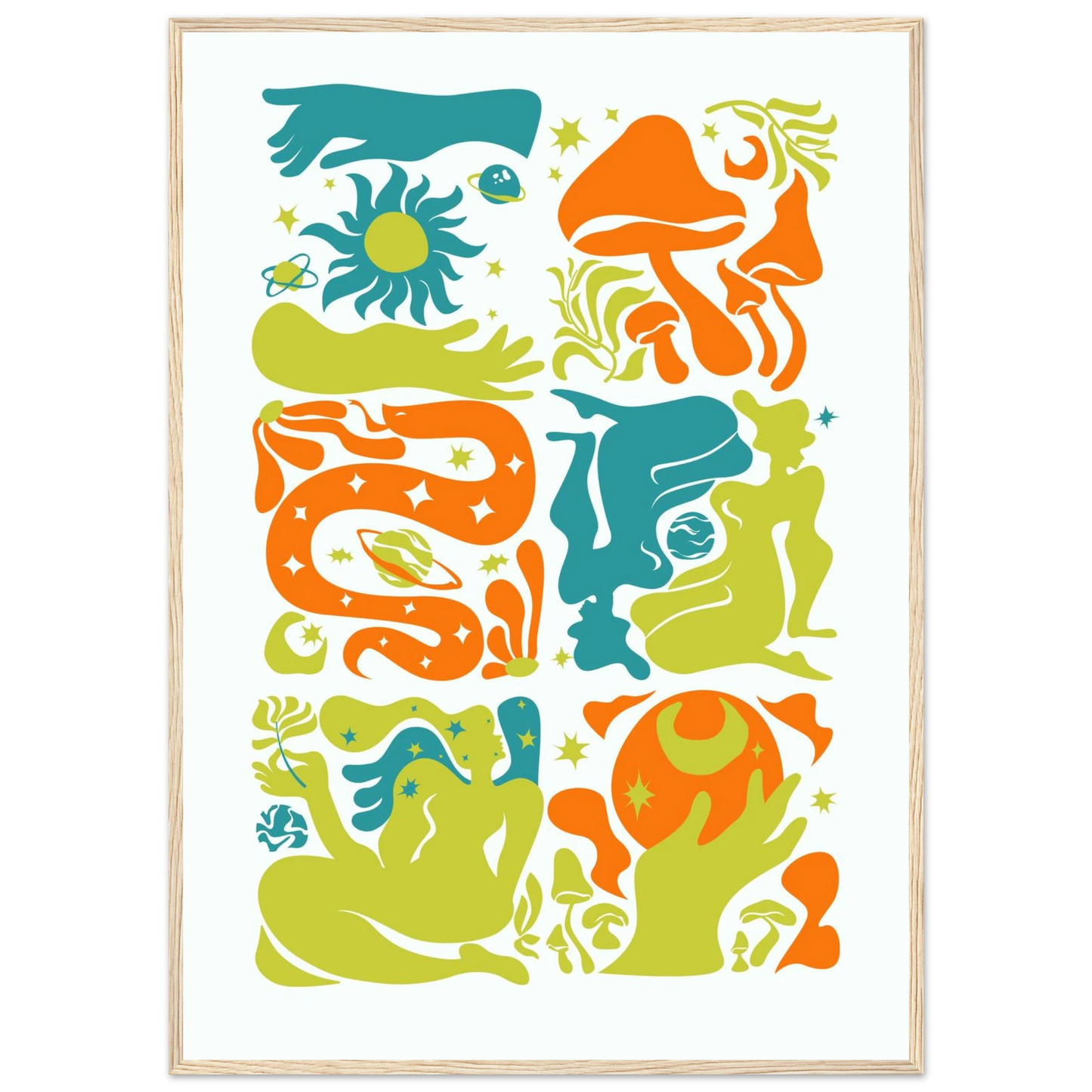 Swimmer art print in a Black frame size 21x29.7 cm / 8x12" affordable wall art by Art Aunty NZ