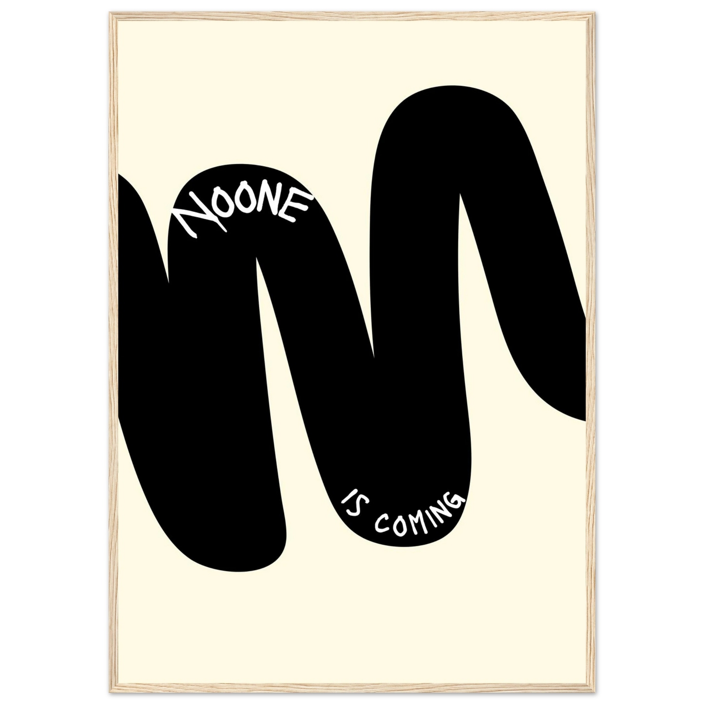 Noone is coming minimalist abstract print by anya trut customize your framed wall art today art print in a Black frame size A1 (59.4 x 84.1  cm) affordable wall art by Art Aunty NZ