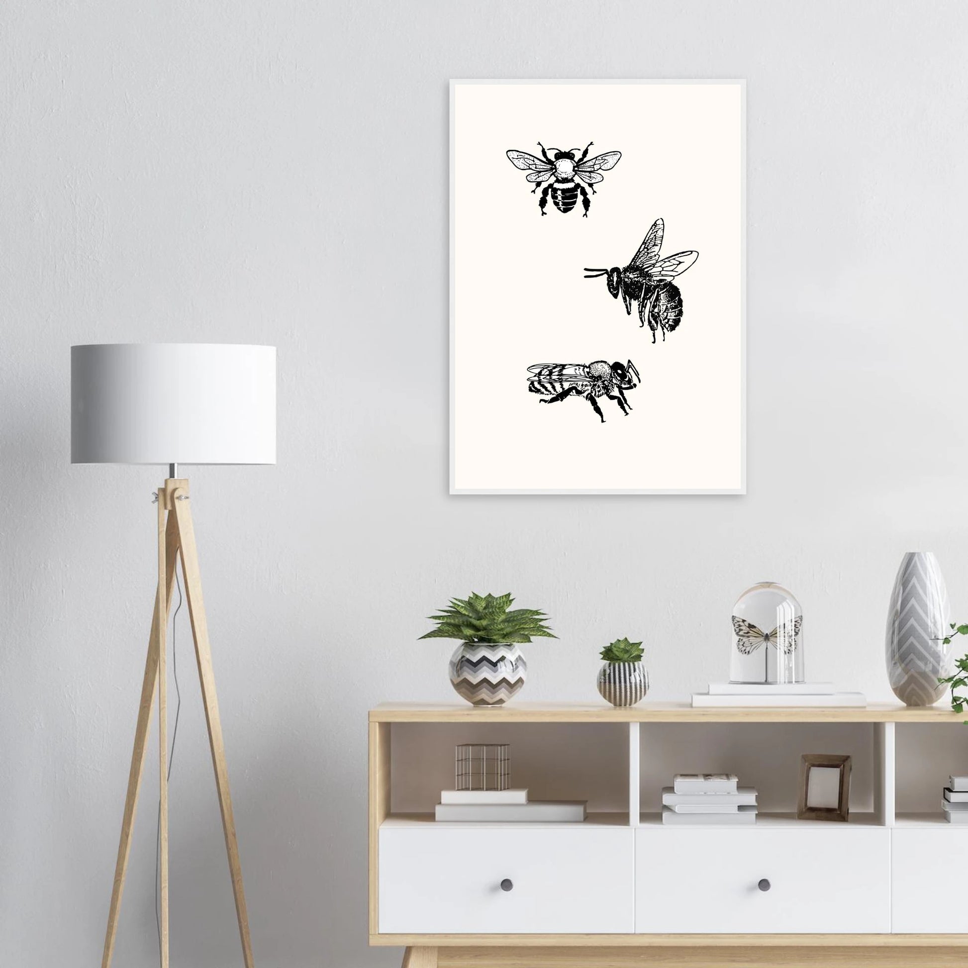 Bee mine art print in a  size  affordable wall art by Art Aunty NZ
