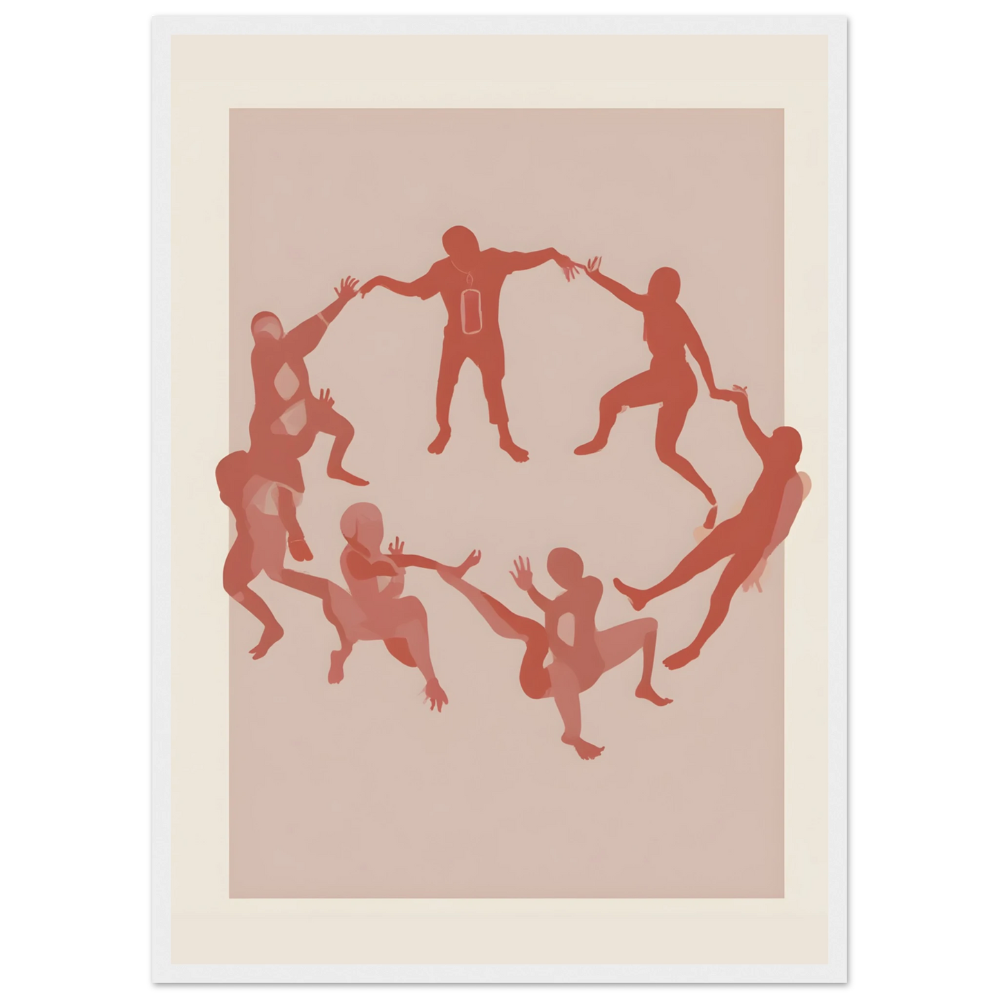 Unity in motion by anya trut modern figurative art print available in multiple sizes and frames art print in a Black frame size A1 (59.4 x 84.1  cm) affordable wall art by Art Aunty NZ