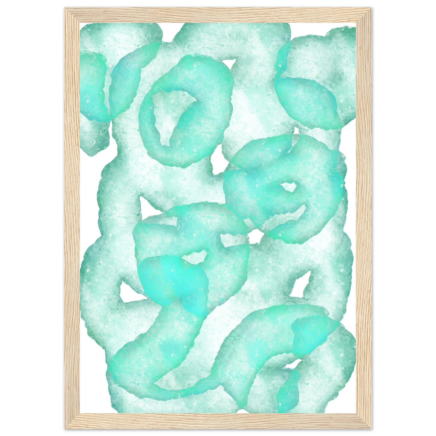 Glow worm art print in a Black frame size A1 (59.4 x 84.1  cm) affordable wall art by Art Aunty NZ