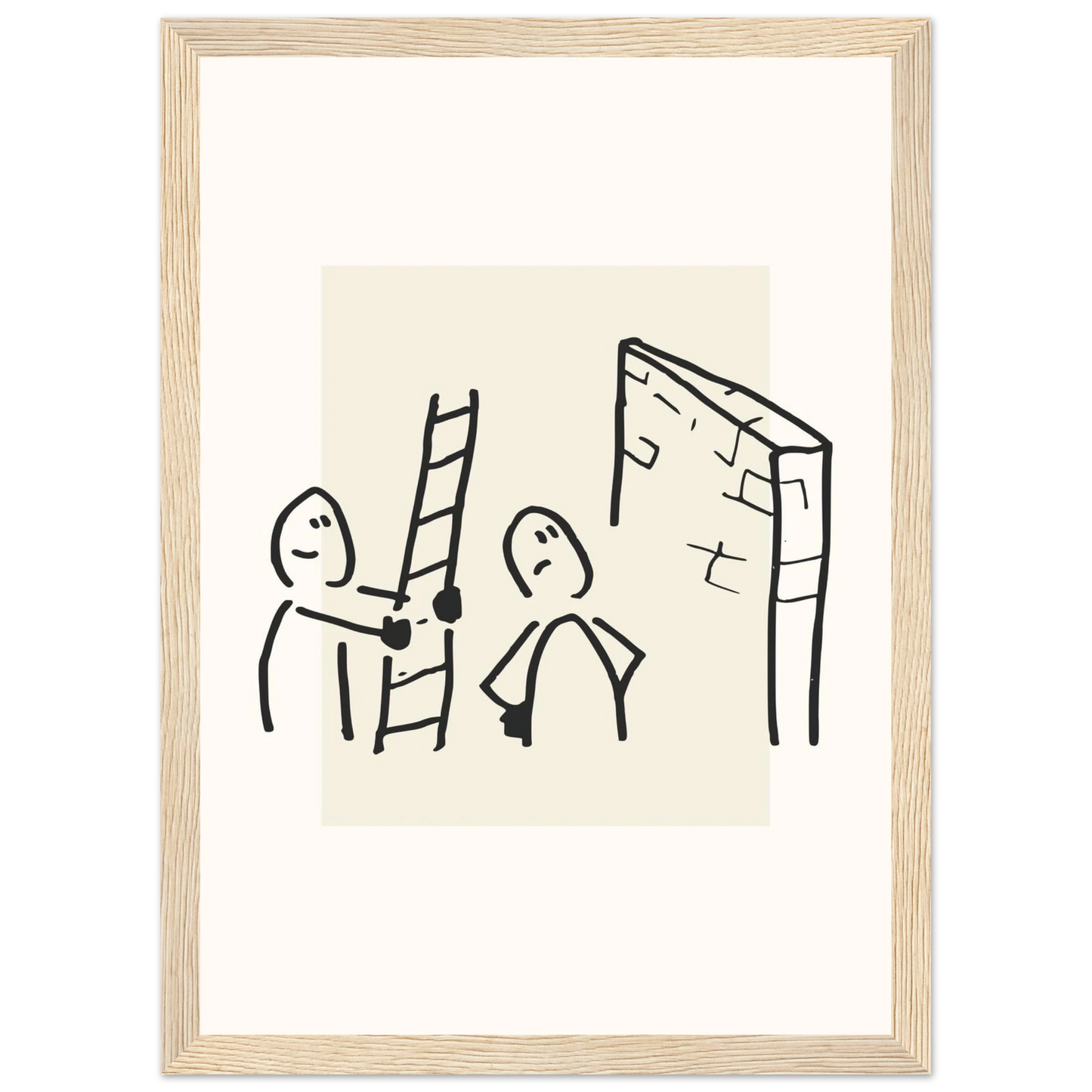 Support art print in a Wood frame size A1 (59.4 x 84.1  cm) affordable wall art by Art Aunty NZ