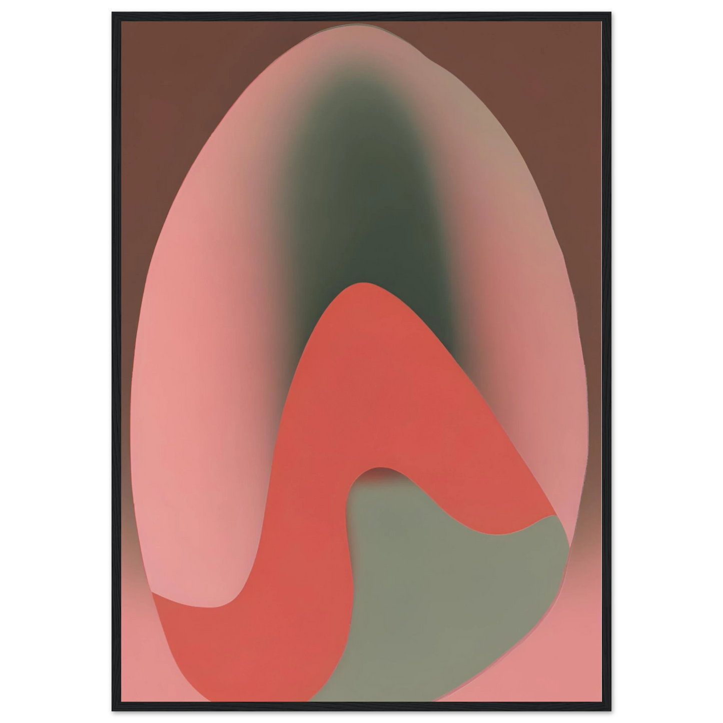 Egg art print in a Wood frame size A2 (42 x 59.4  cm) affordable wall art by Art Aunty NZ