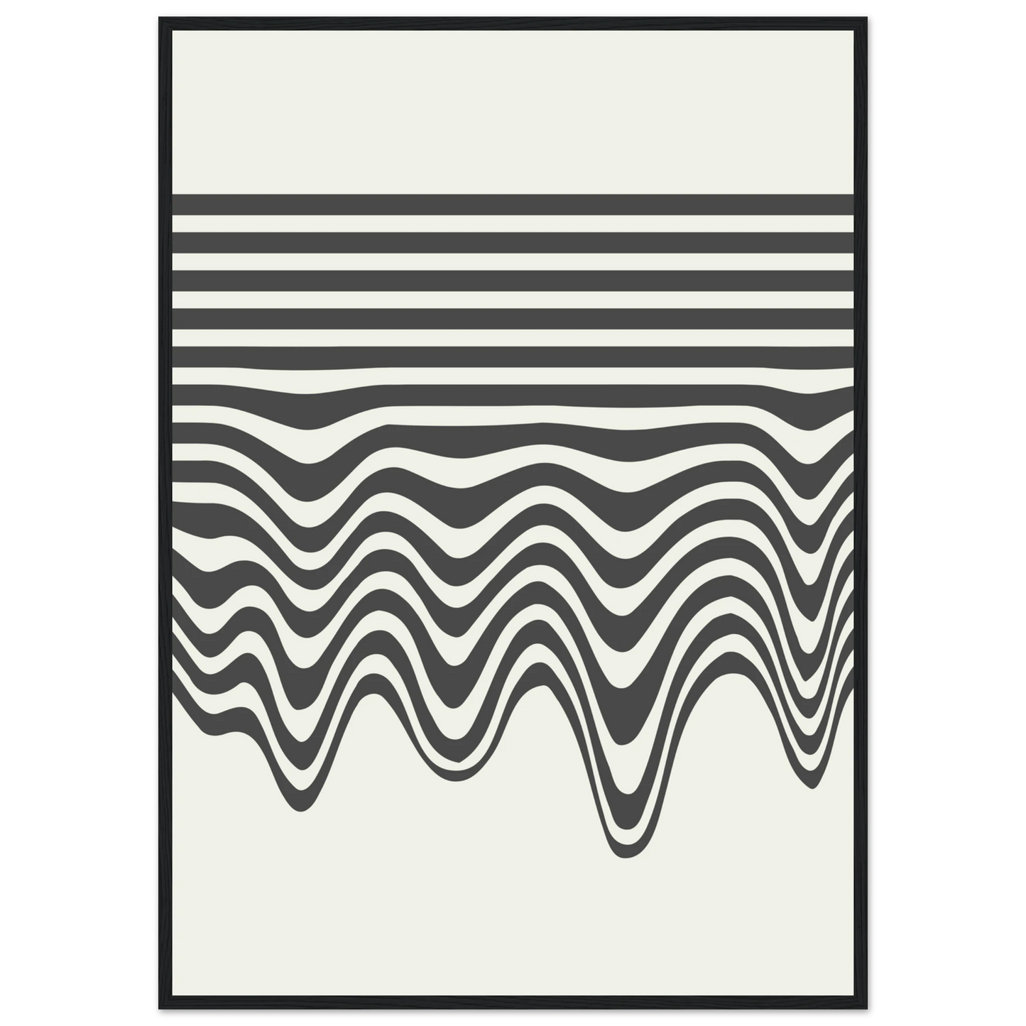 Abstract wave flow art print modern minimalist wall decor by anya trut choose your size frame art print in a Black frame size A2 (42 x 59.4  cm) affordable wall art by Art Aunty NZ