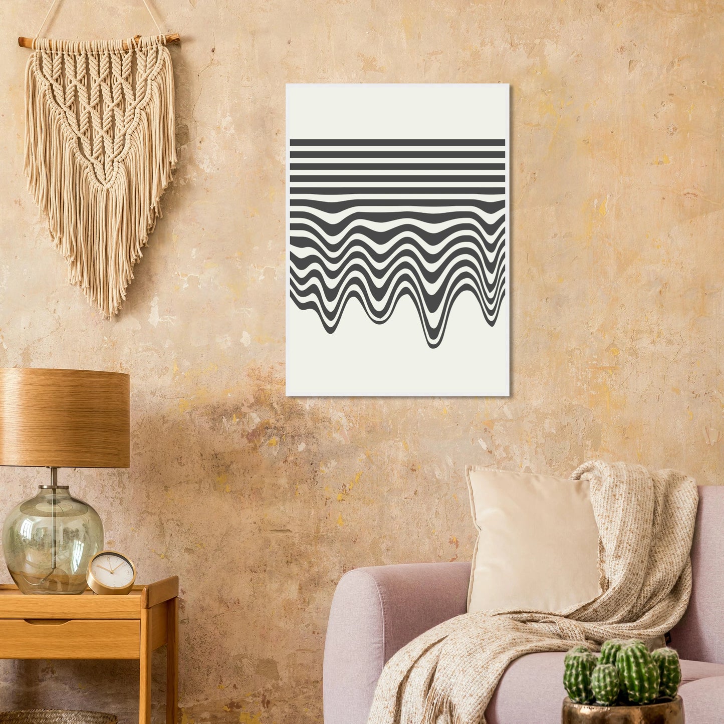 Abstract wave flow art print modern minimalist wall decor by anya trut choose your size frame art print in a  size  affordable wall art by Art Aunty NZ