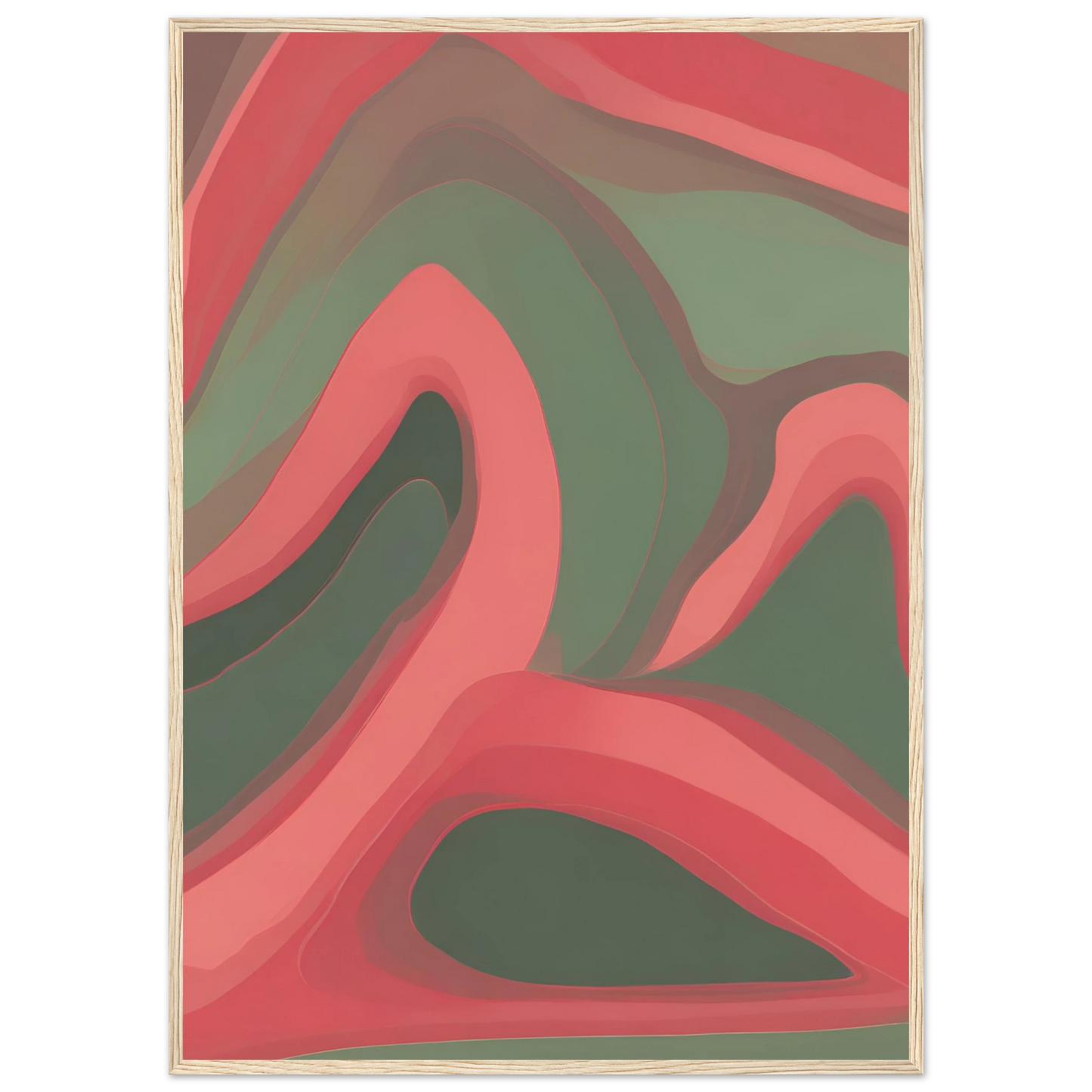 Mountains art print in a Wood frame size A1 (59.4 x 84.1  cm) affordable wall art by Art Aunty NZ