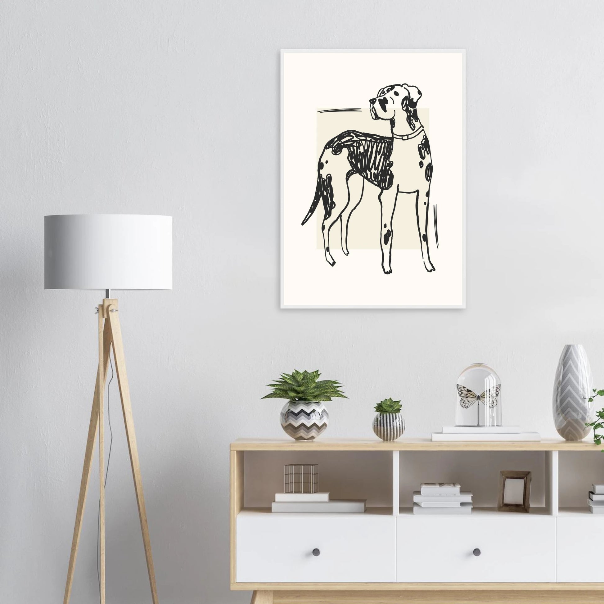 Mans best friend art print in a  size  affordable wall art by Art Aunty NZ