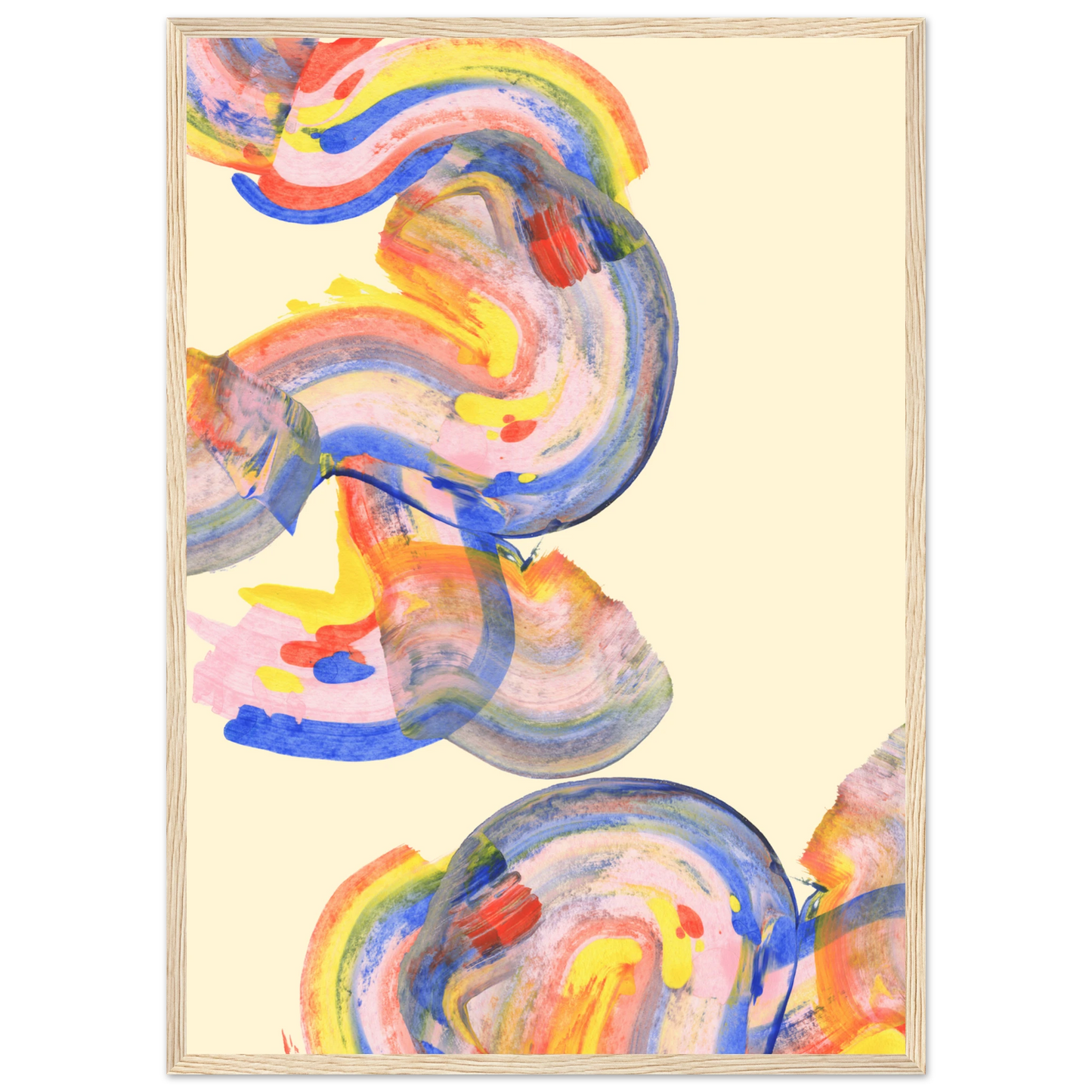 Abstract swirls vibrant framed art print by anya trut choose your size frame art print in a White frame size A1 (59.4 x 84.1  cm) affordable wall art by Art Aunty NZ