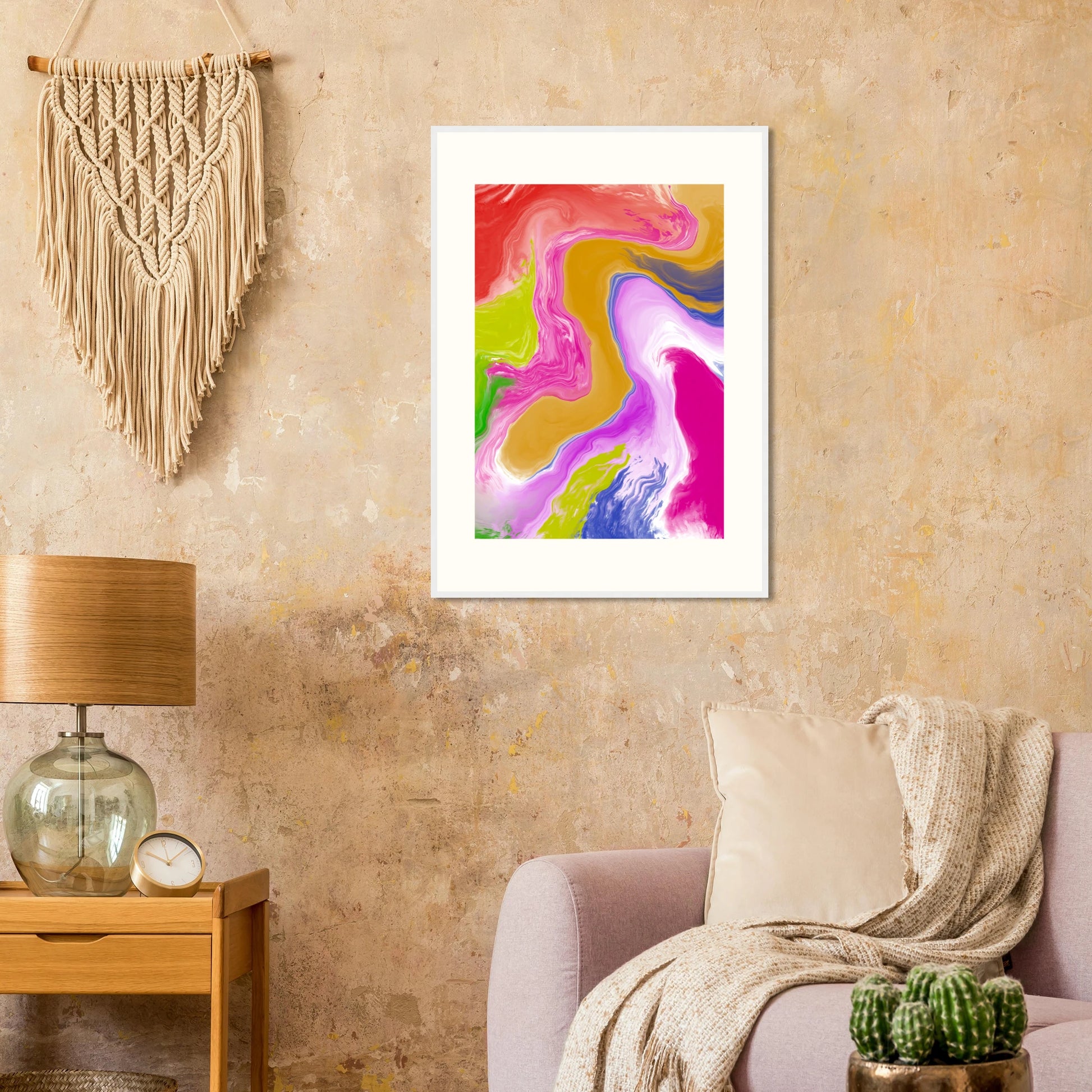 Abstract swirl canvas print by anya trut vibrant flow art in your choice of size frame art print in a  size  affordable wall art by Art Aunty NZ