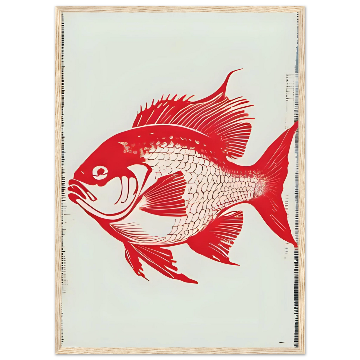 Bait 1 art print in a Black frame size A2 (42 x 59.4  cm) affordable wall art by Art Aunty NZ