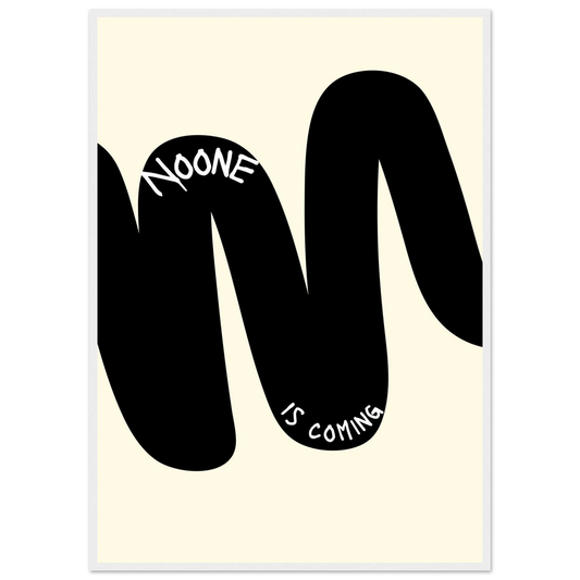 Noone is coming minimalist abstract print by anya trut customize your framed wall art today art print in a White frame size 21x29.7 cm / 8x12" affordable wall art by Art Aunty NZ