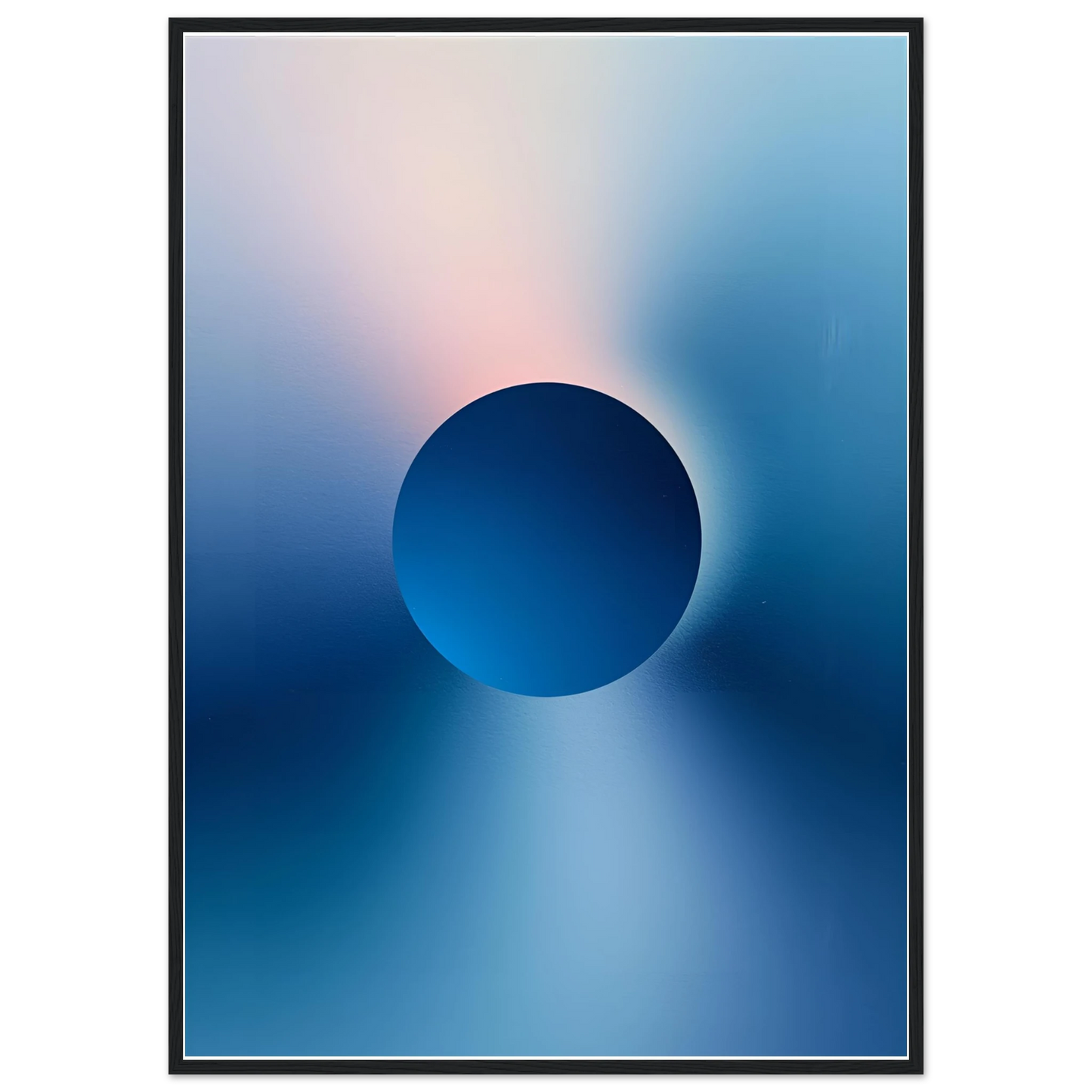 Deep moon art print in a Wood frame size A1 (59.4 x 84.1  cm) affordable wall art by Art Aunty NZ