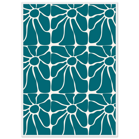 Teal talks art print in a White frame size 21x29.7 cm / 8x12" affordable wall art by Art Aunty NZ