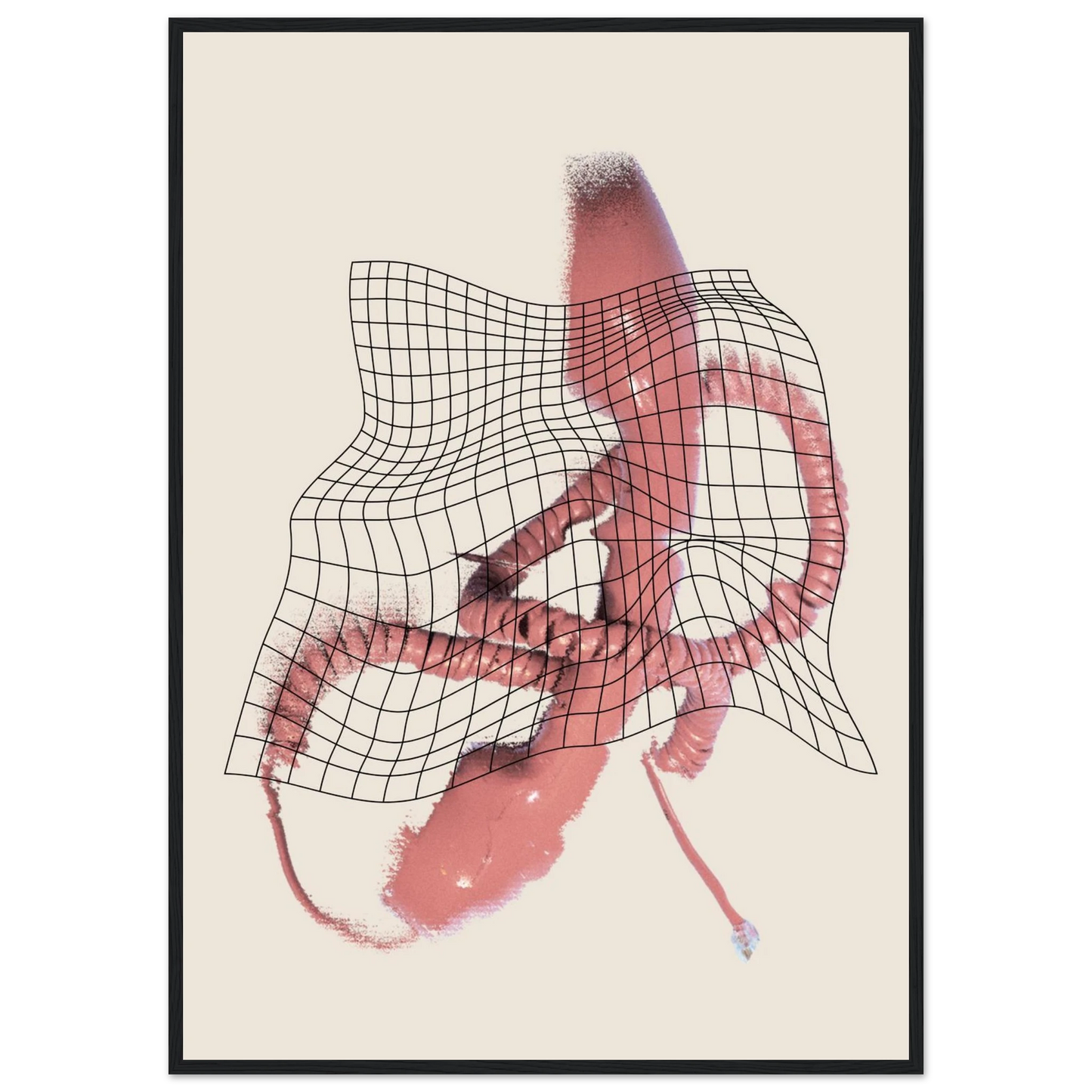 Betty calling art print in a Black frame size A2 (42 x 59.4  cm) affordable wall art by Art Aunty NZ