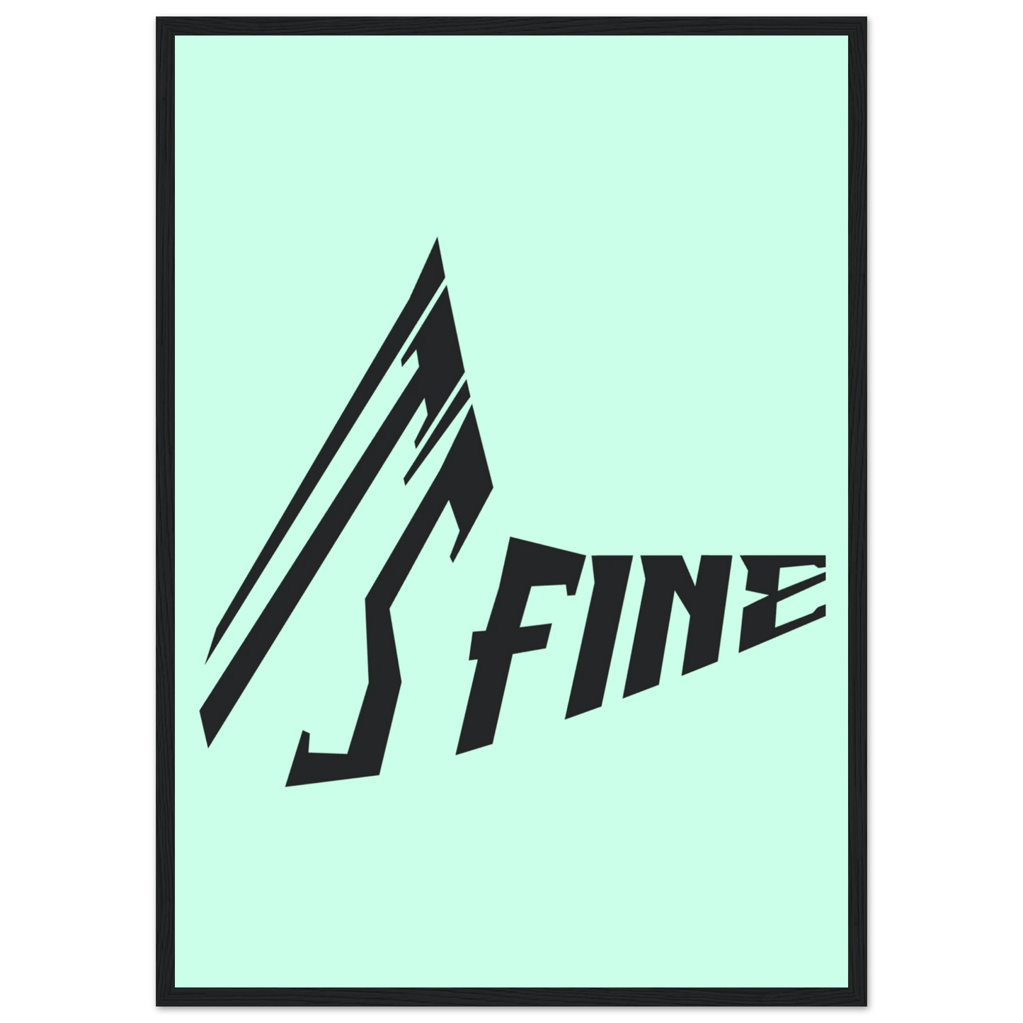 Its fine abstract typographic art print modern green black decor by anya trut multiple sizes frames art print in a Wood frame size 21x29.7 cm / 8x12" affordable wall art by Art Aunty NZ