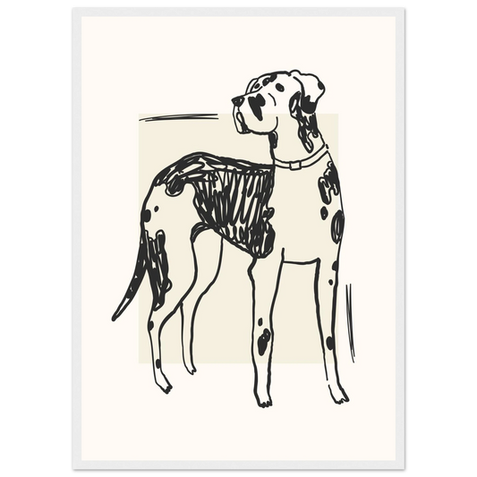 Mans best friend art print in a Wood frame size 21x29.7 cm / 8x12" affordable wall art by Art Aunty NZ