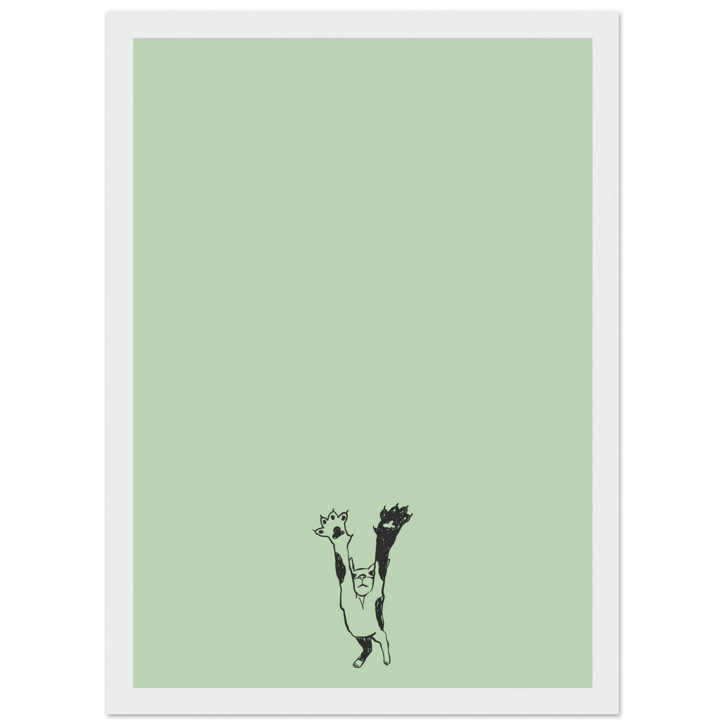 Catnip art print in a Black frame size 21x29.7 cm / 8x12" affordable wall art by Art Aunty NZ