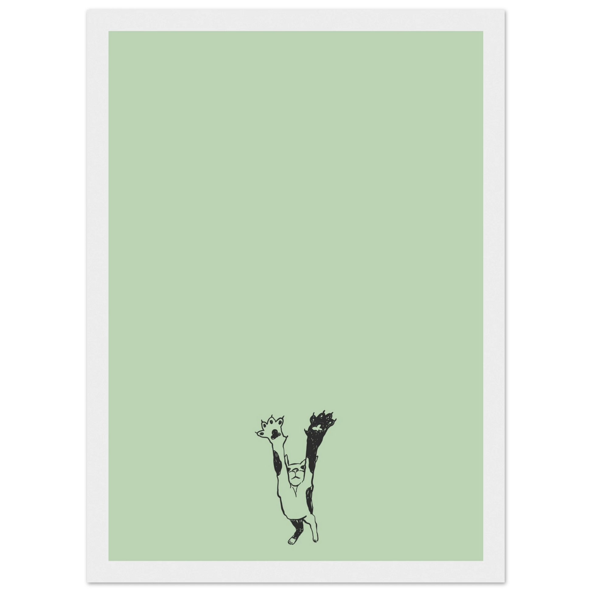 Catnip art print in a Black frame size 21x29.7 cm / 8x12" affordable wall art by Art Aunty NZ